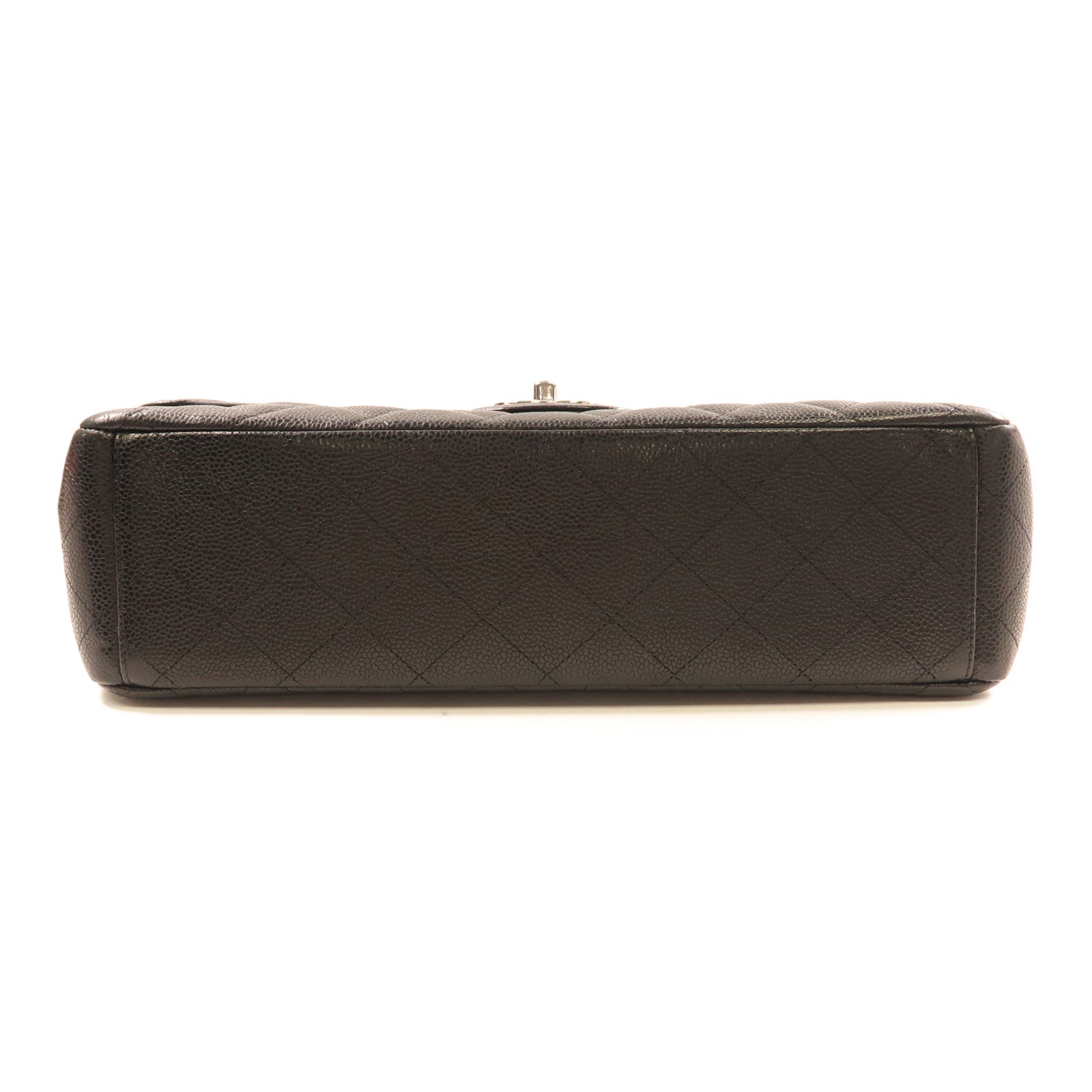 CHANEL 牛皮皮革Maxi Classic銀扣鏈帶肩背袋