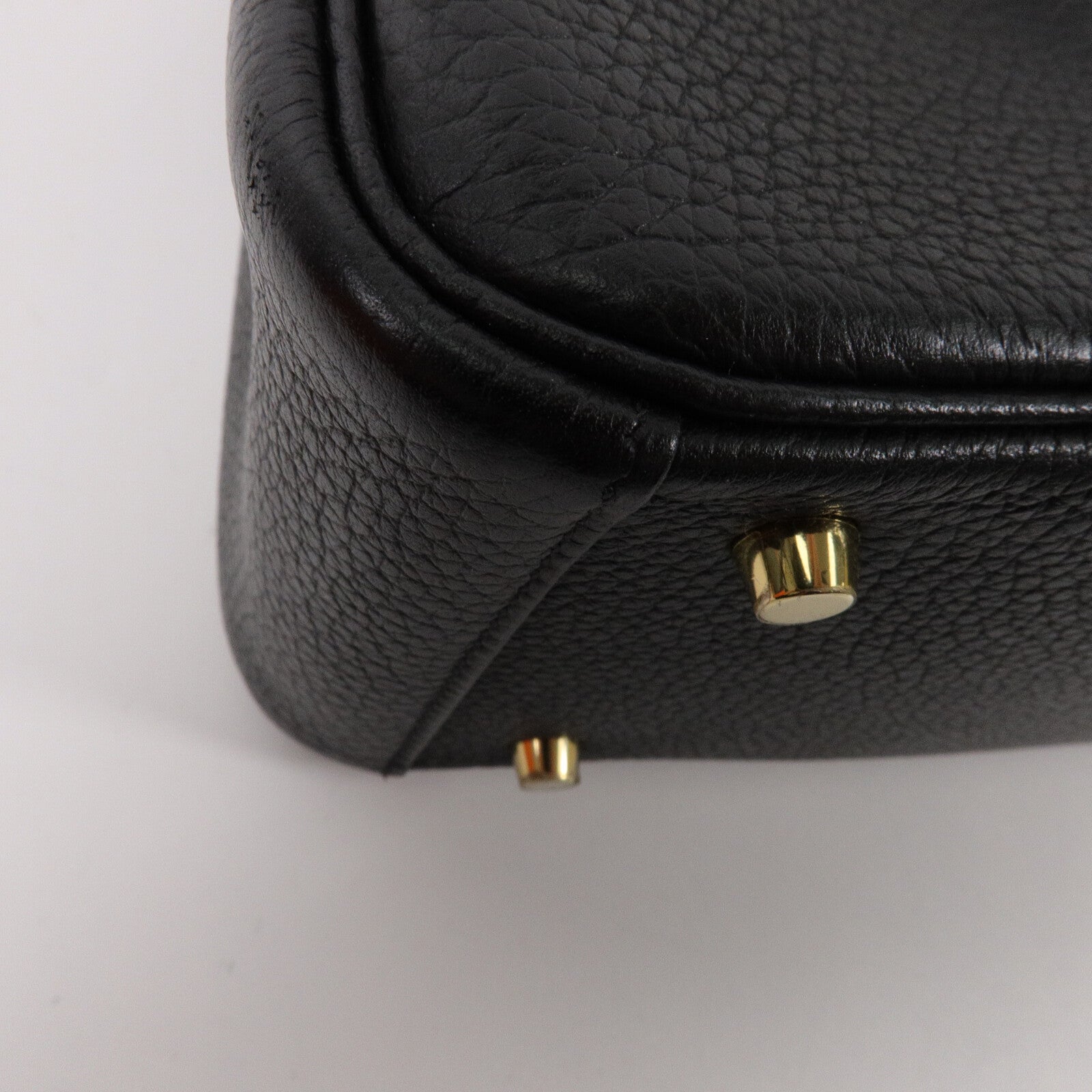 HERMES Clemence皮革Mini Lindy手挽肩背兩用袋Noir