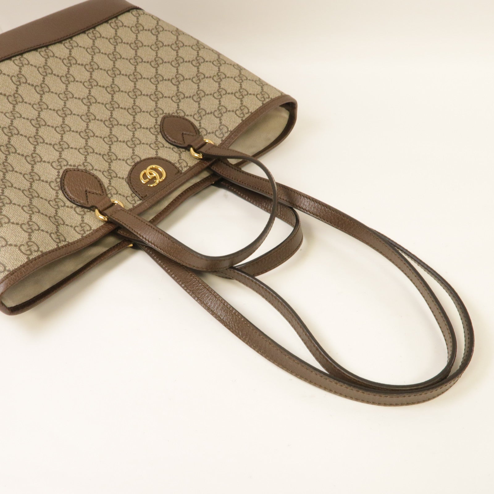 GUCCI 【激減優惠】塗層帆布Ophidia GG金扣手挽肩背兩用袋啡色