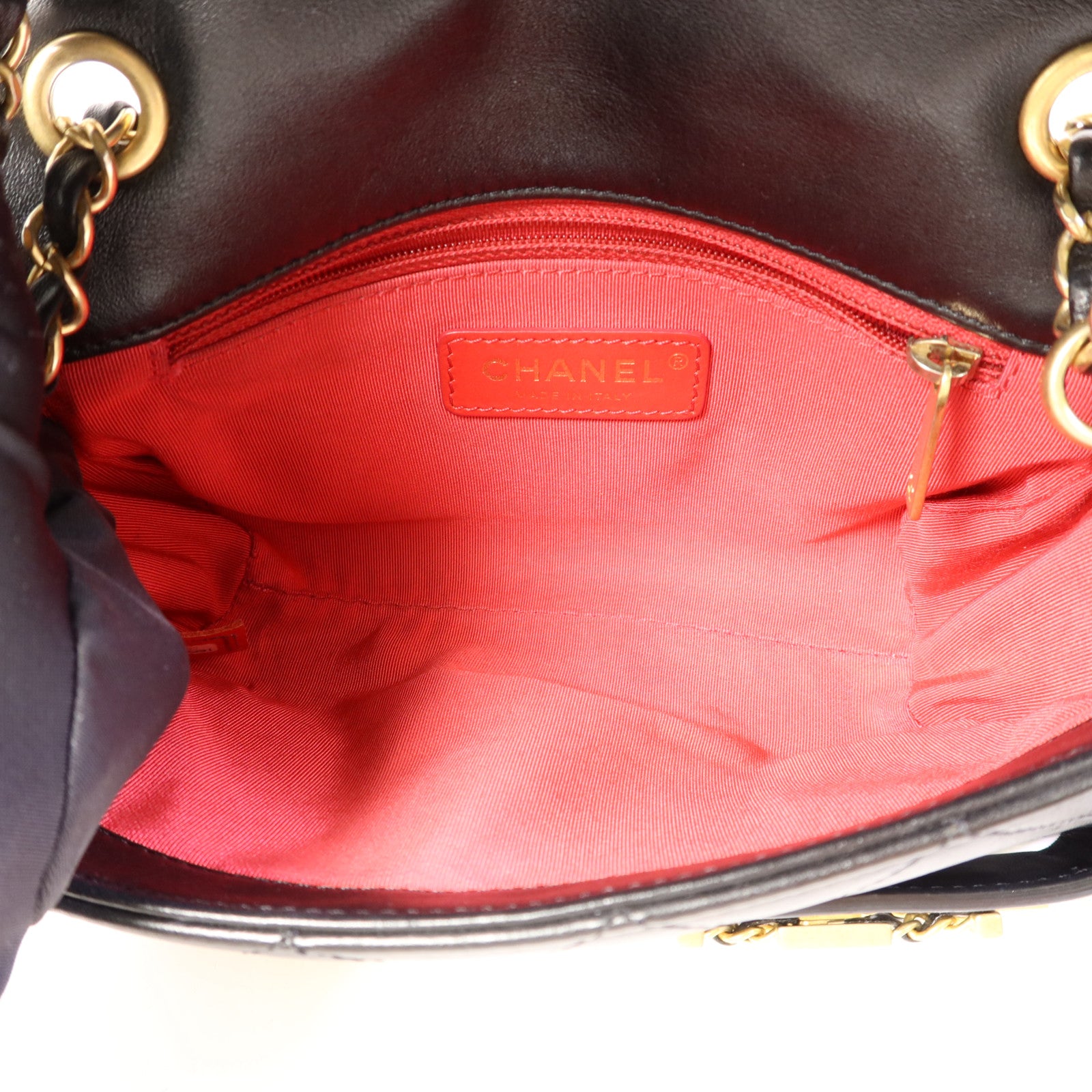 CHANEL 【激減優惠】牛皮皮革Enchained Flap Bag金扣鏈帶肩背袋