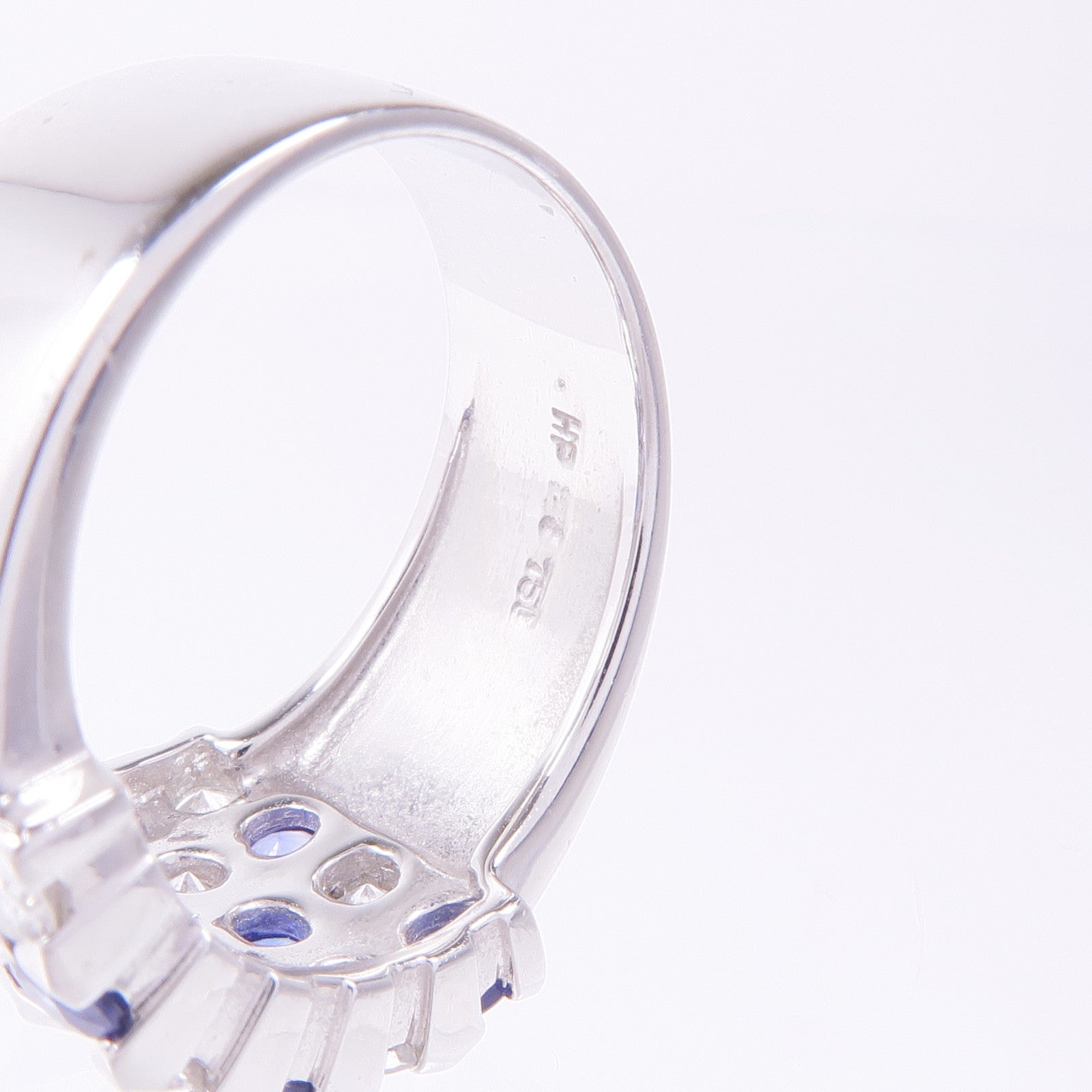 JEWELRY 18K白金Sapphire Diamond Ring藍寶石/鑽石戒指US#5.75