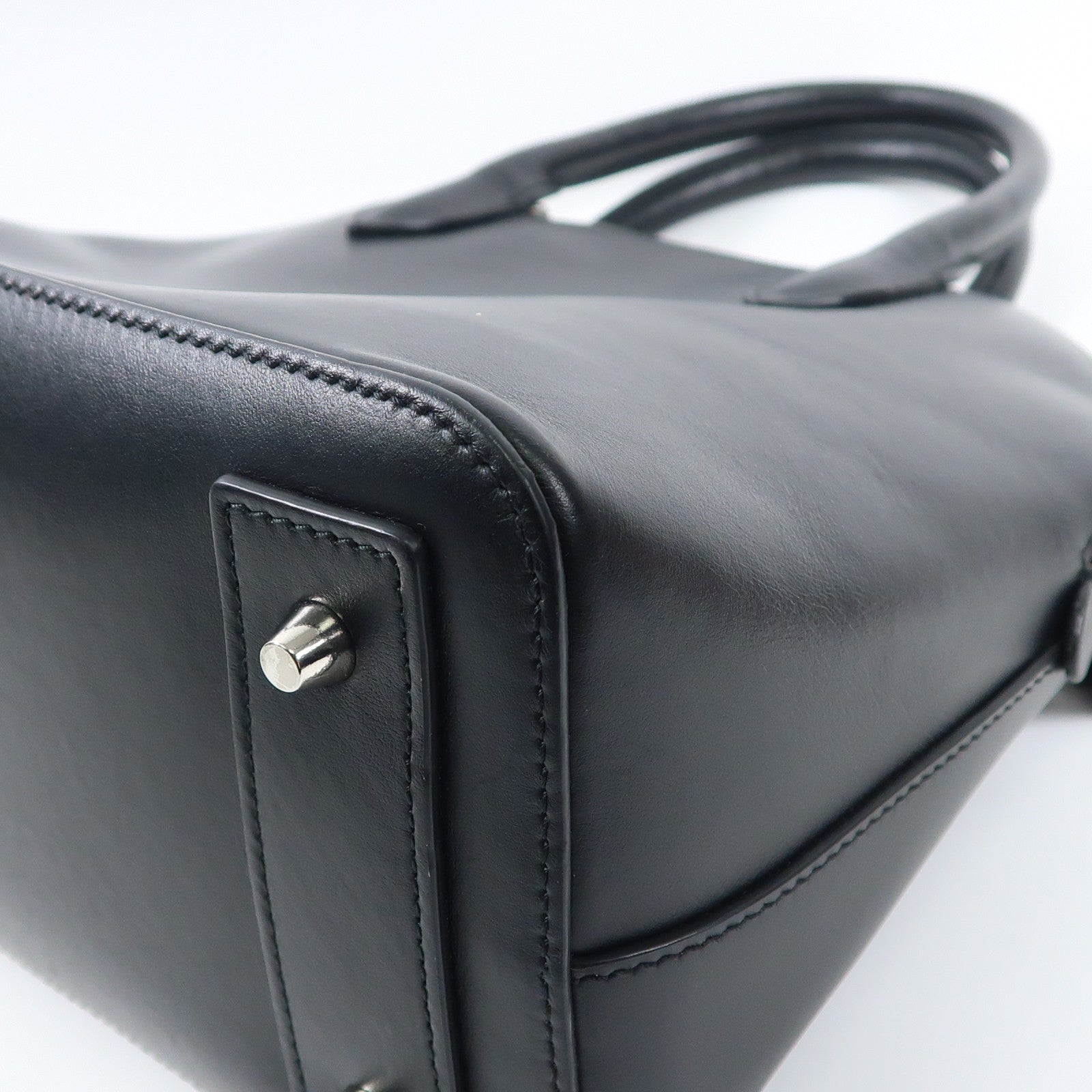 MOSCHINO 牛皮皮革2 Way Bag銀扣手挽肩背兩用袋
