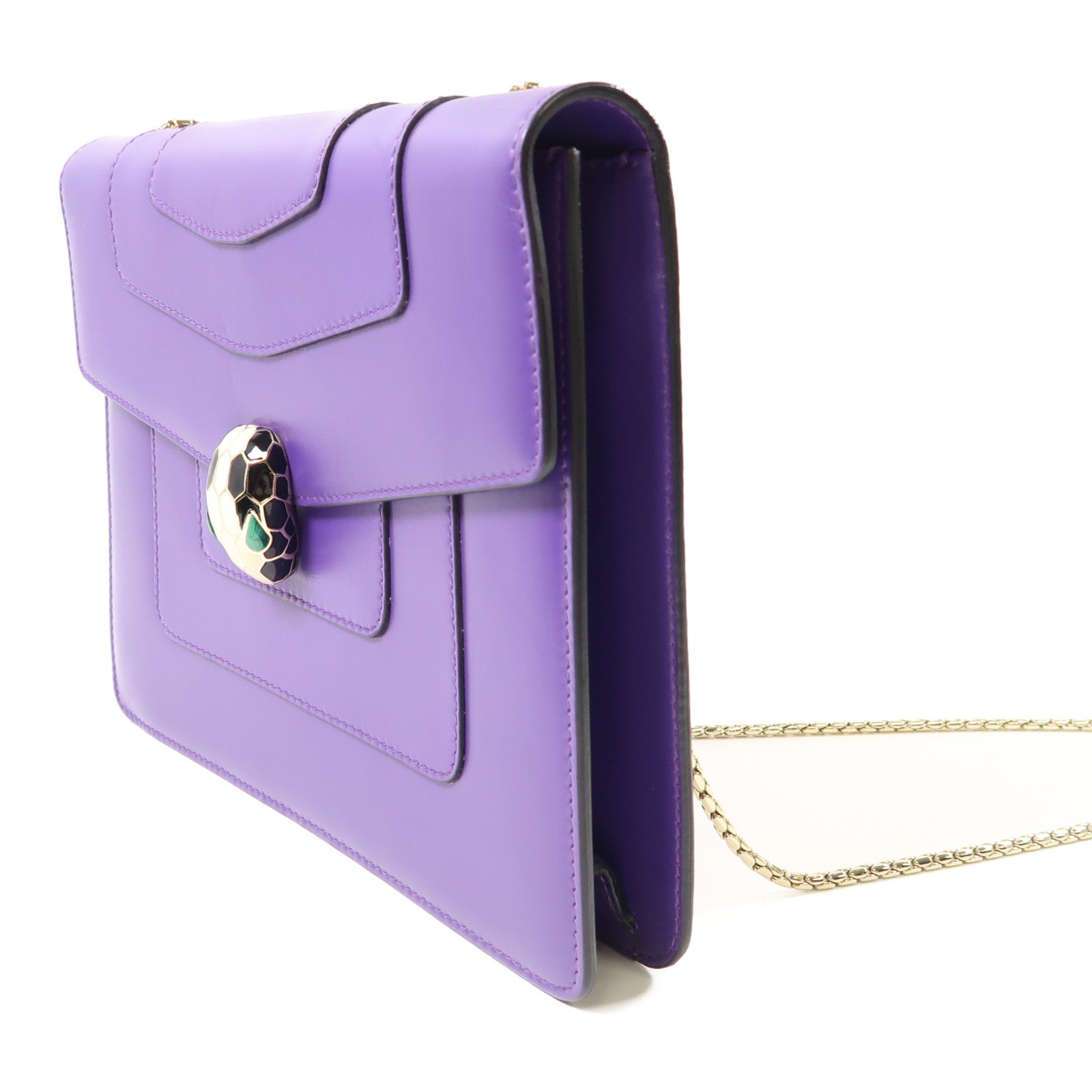 BVLGARI 牛皮皮革Serpenti Forever Shoulder Bag金扣鏈帶肩背