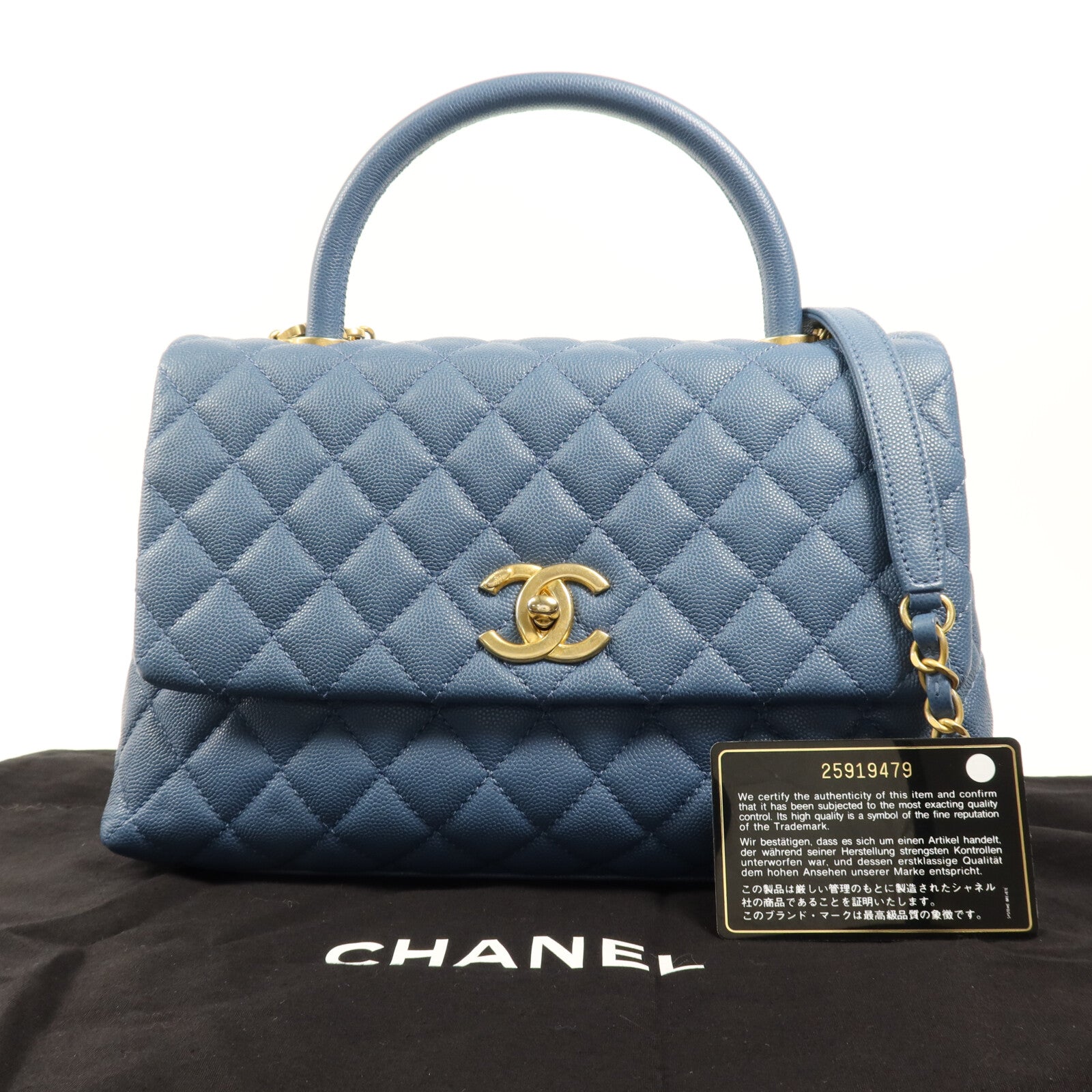 CHANEL 牛皮皮革Coco Handle金扣手挽肩背兩用袋