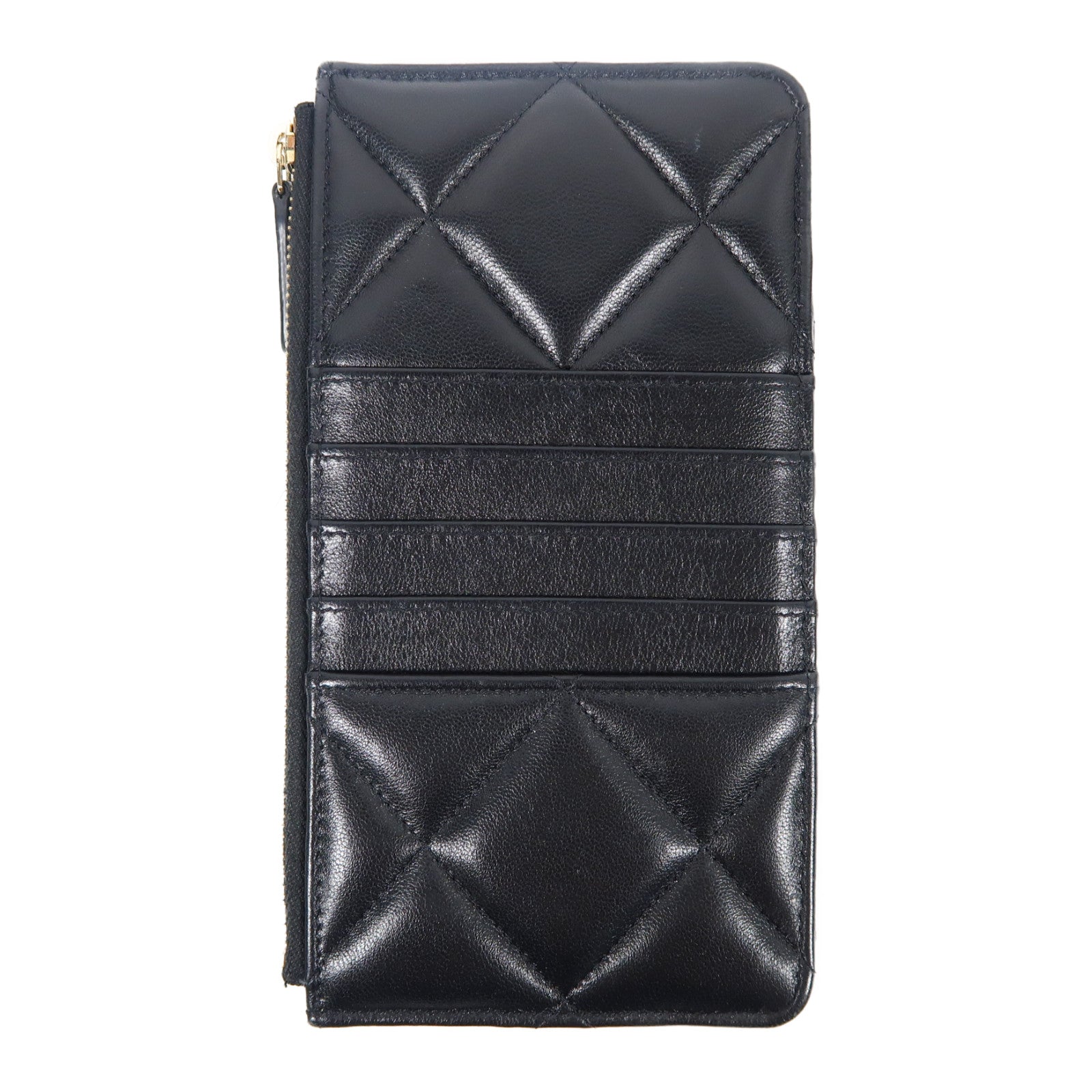 CHANEL 菱格牛皮皮革Chanel 19 Long Wallet銀扣長錢包黑色