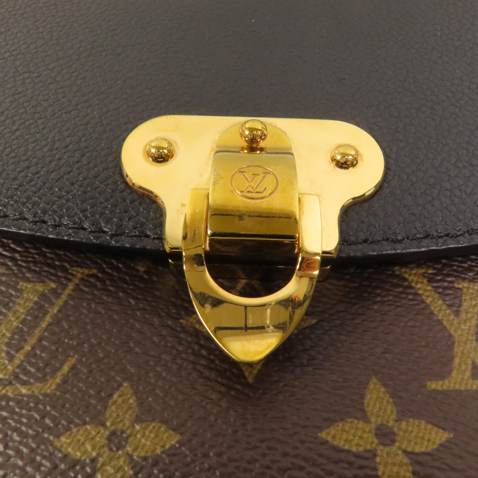 LOUIS VUITTON Monogram Saint Placide金扣肩背袋棕色/色