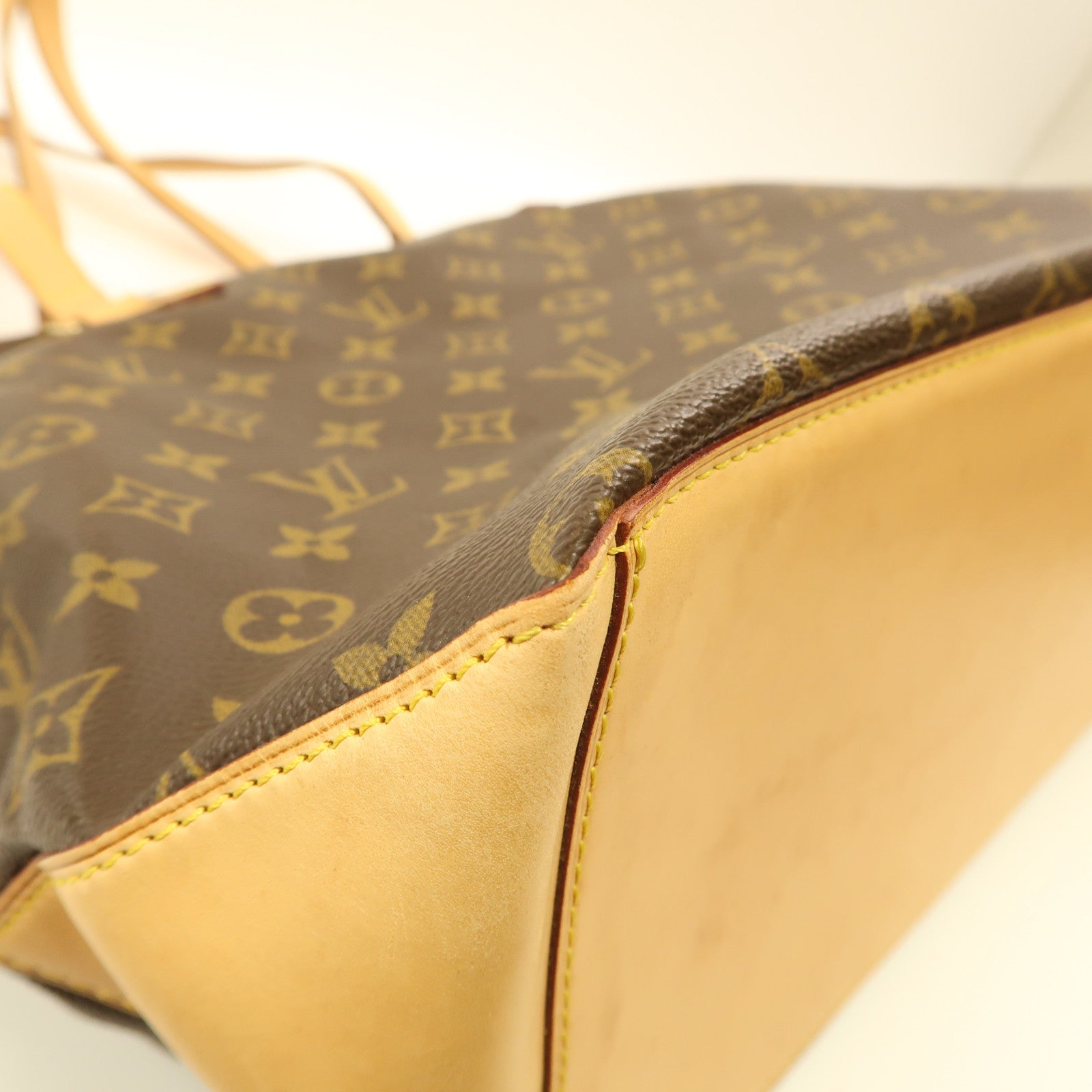 LOUIS VUITTON Monogram Cabas Mezzo金扣肩背袋棕色