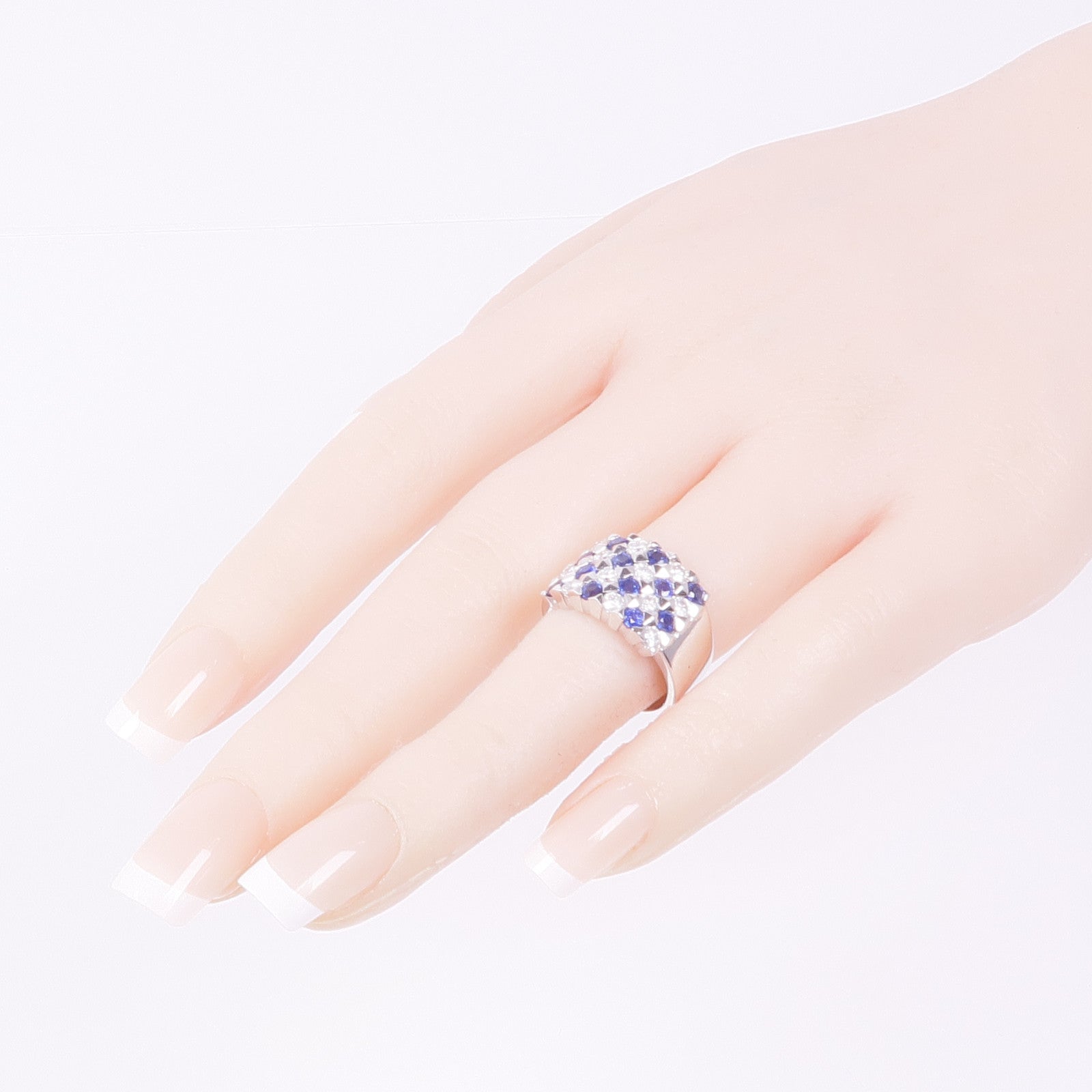 JEWELRY 18K白金Sapphire Diamond Ring藍寶石/鑽石戒指US#5.75