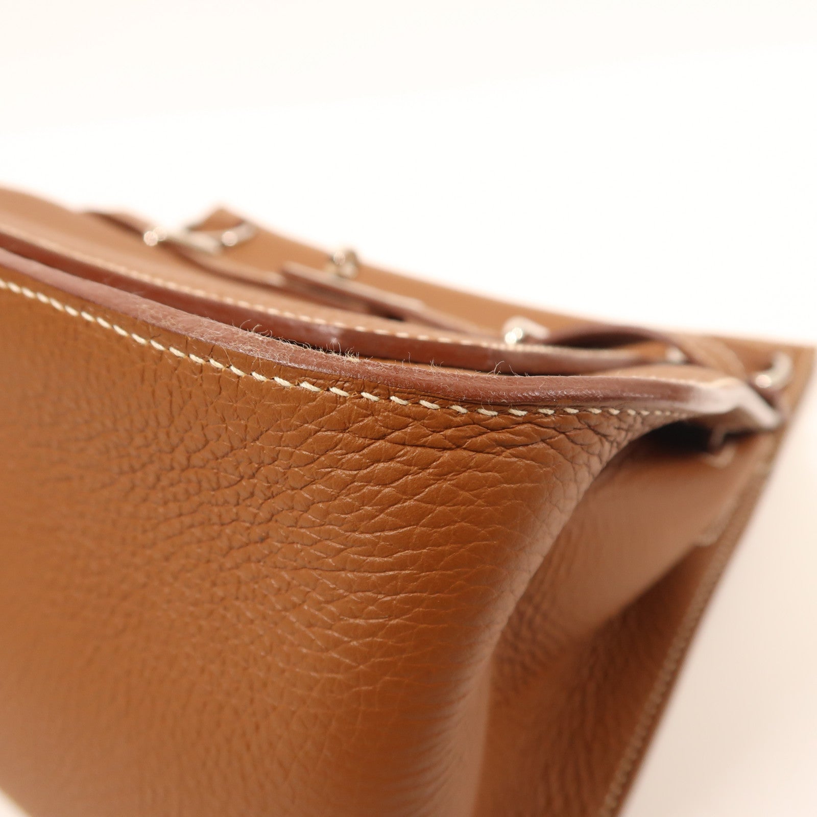 HERMES Clemence皮革Jypsiere 31銀扣肩背袋37 Gold
