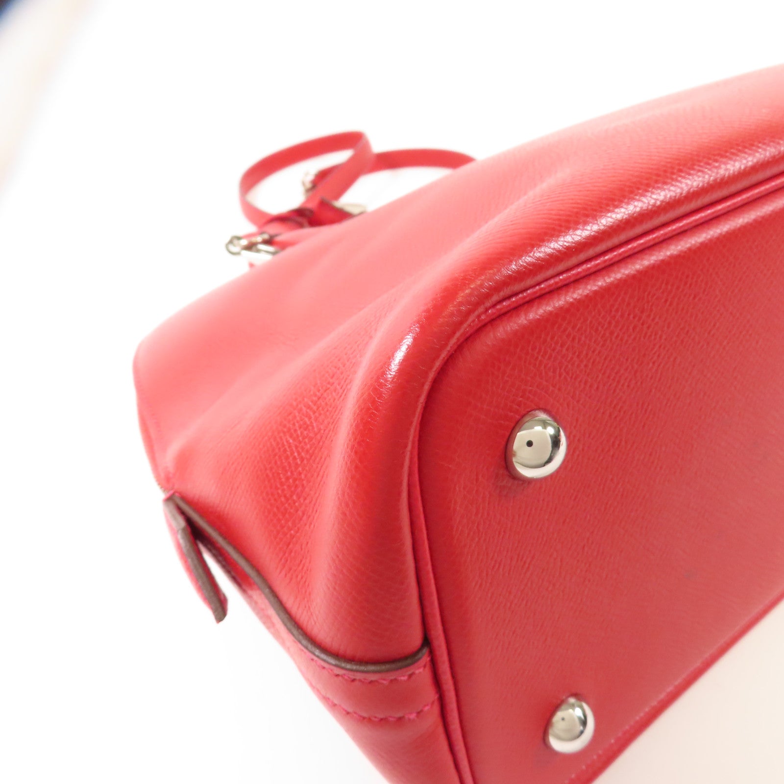 HERMES Epsom皮革Bolide1923 30銀扣手挽肩背兩用袋Rouge Tomate