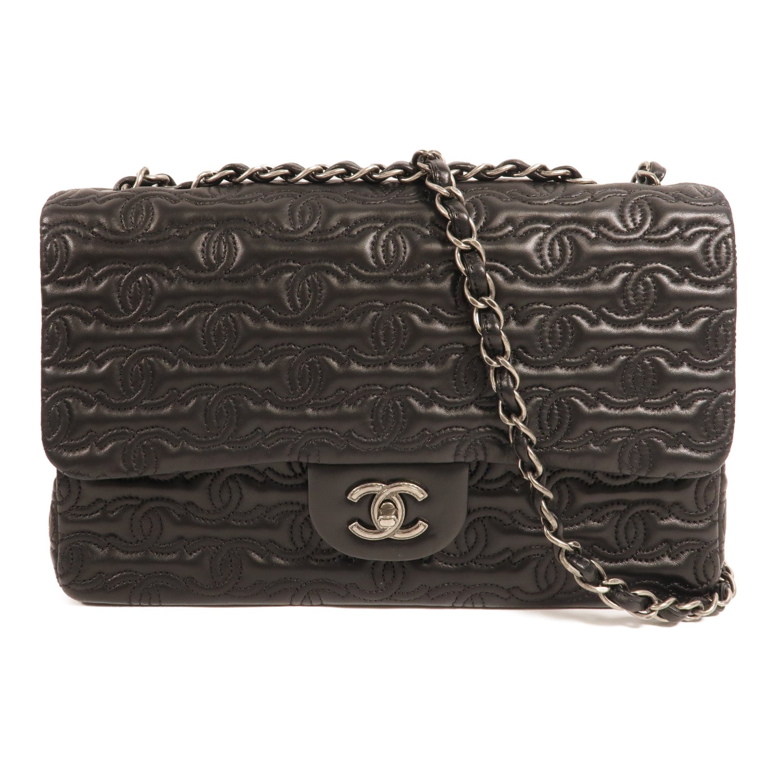 CHANEL 羊皮皮革CC Stitch Flap Bag肩背袋