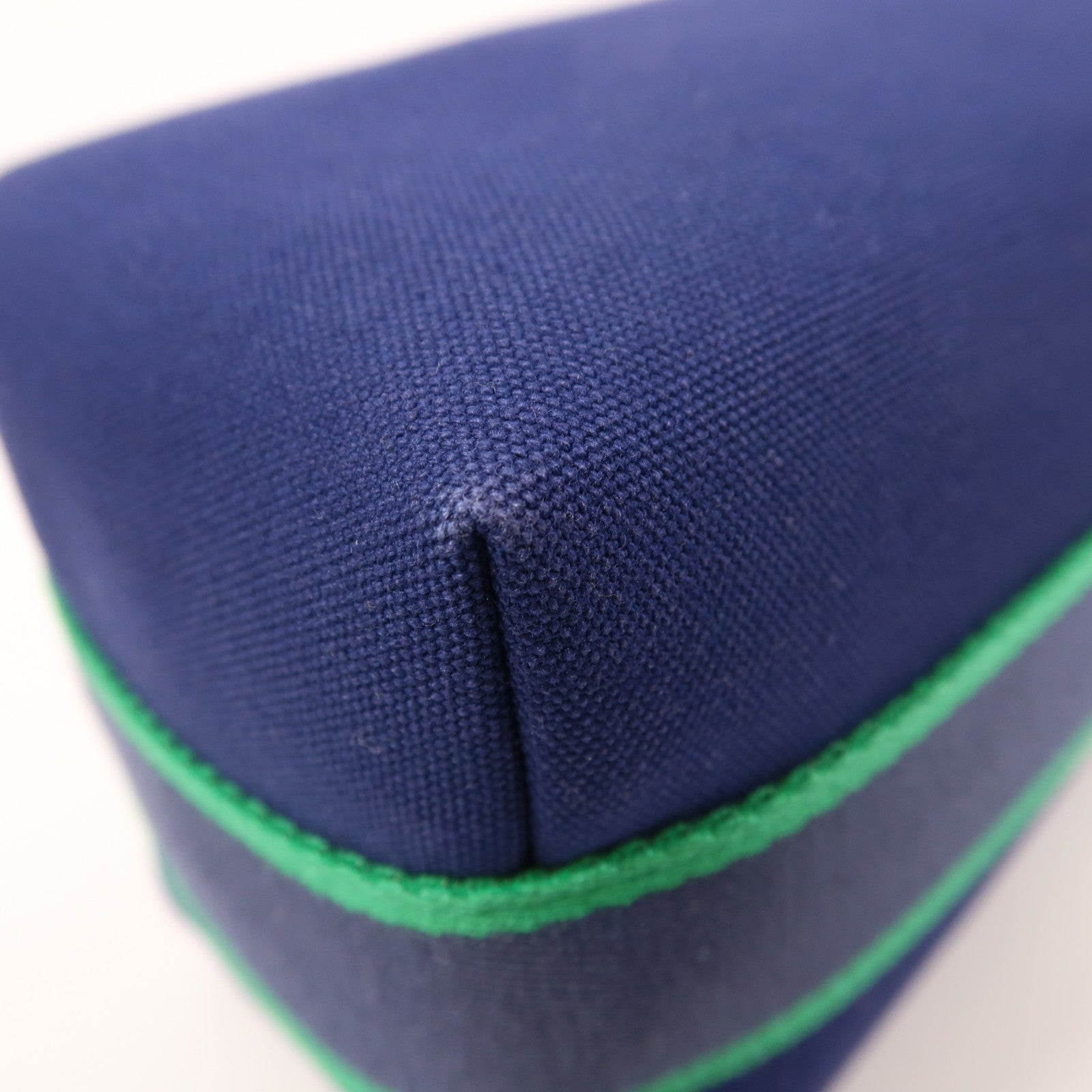 HERMES 帆布Bride A Brac銀扣手挽袋Blue