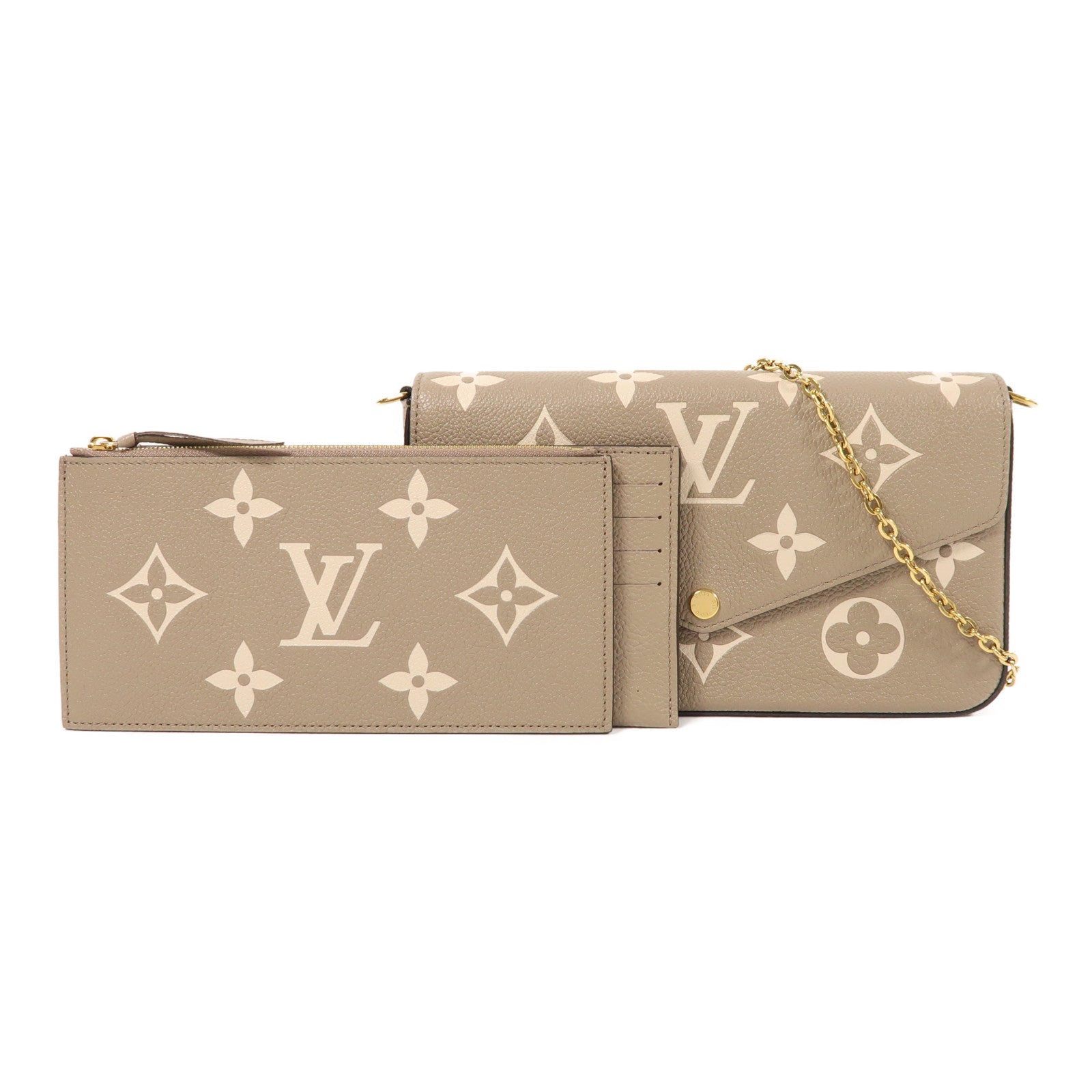 LOUIS VUITTON Monogram Empreinte Felicie Pochette金扣鏈帶肩背袋