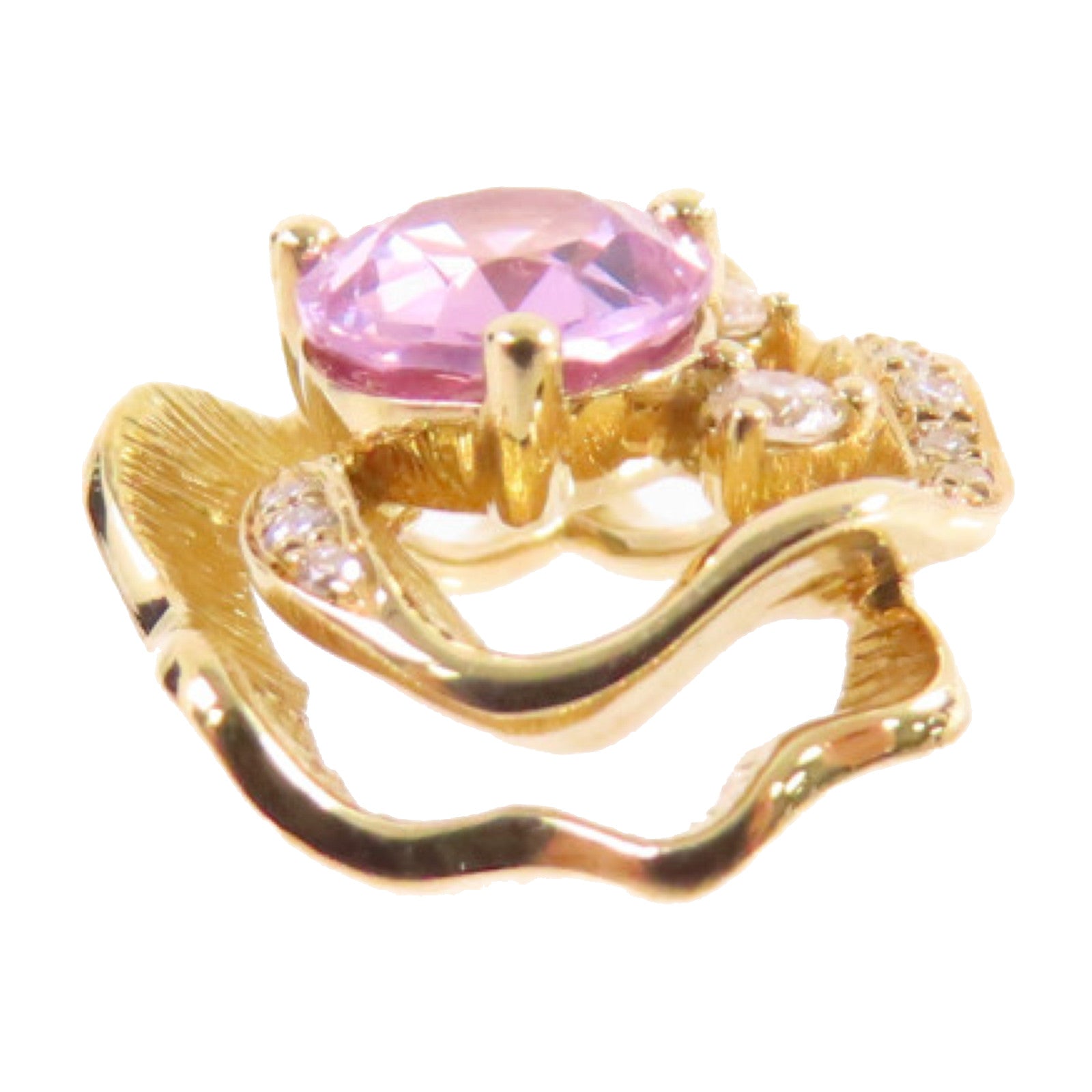 JEWELRY 18K黃金Diamond Pendant Top 0.510ct粉紅藍寶石/0.08ct鑽石Pink Sapphire吊墜頭扣
