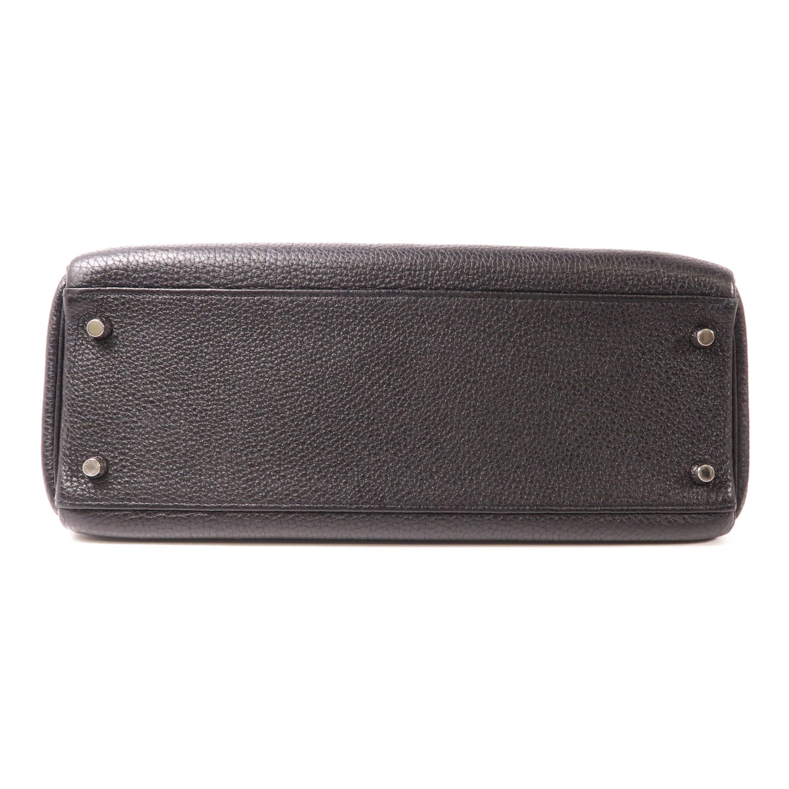 HERMES Togo皮革Kelly 32銀扣手挽肩背兩用袋Noir