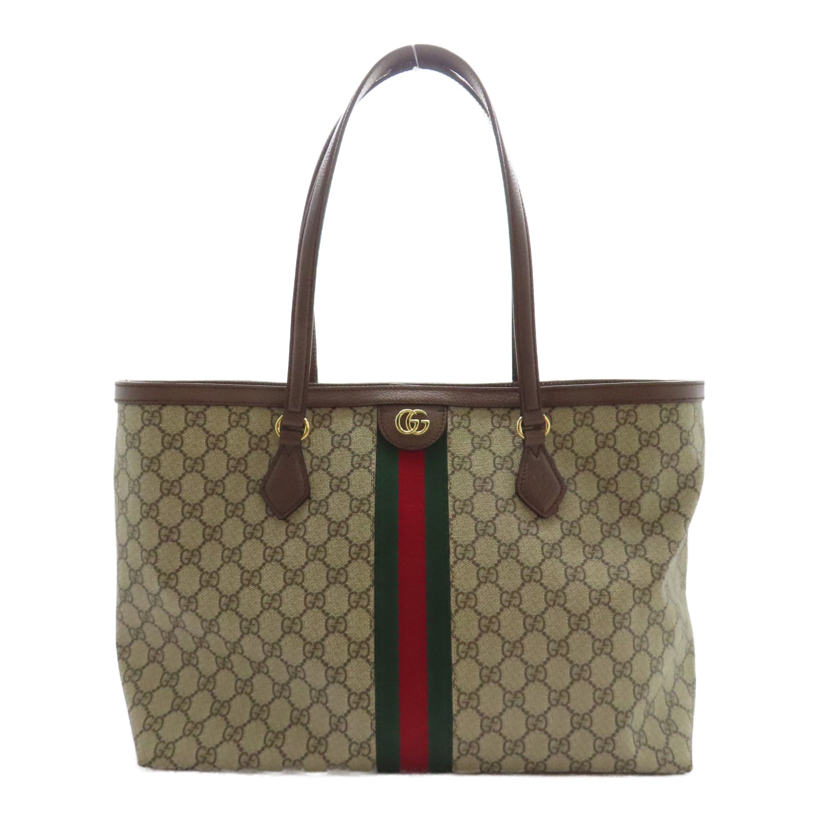 GUCCI 塗層帆布Ophidia金扣手挽袋啡色