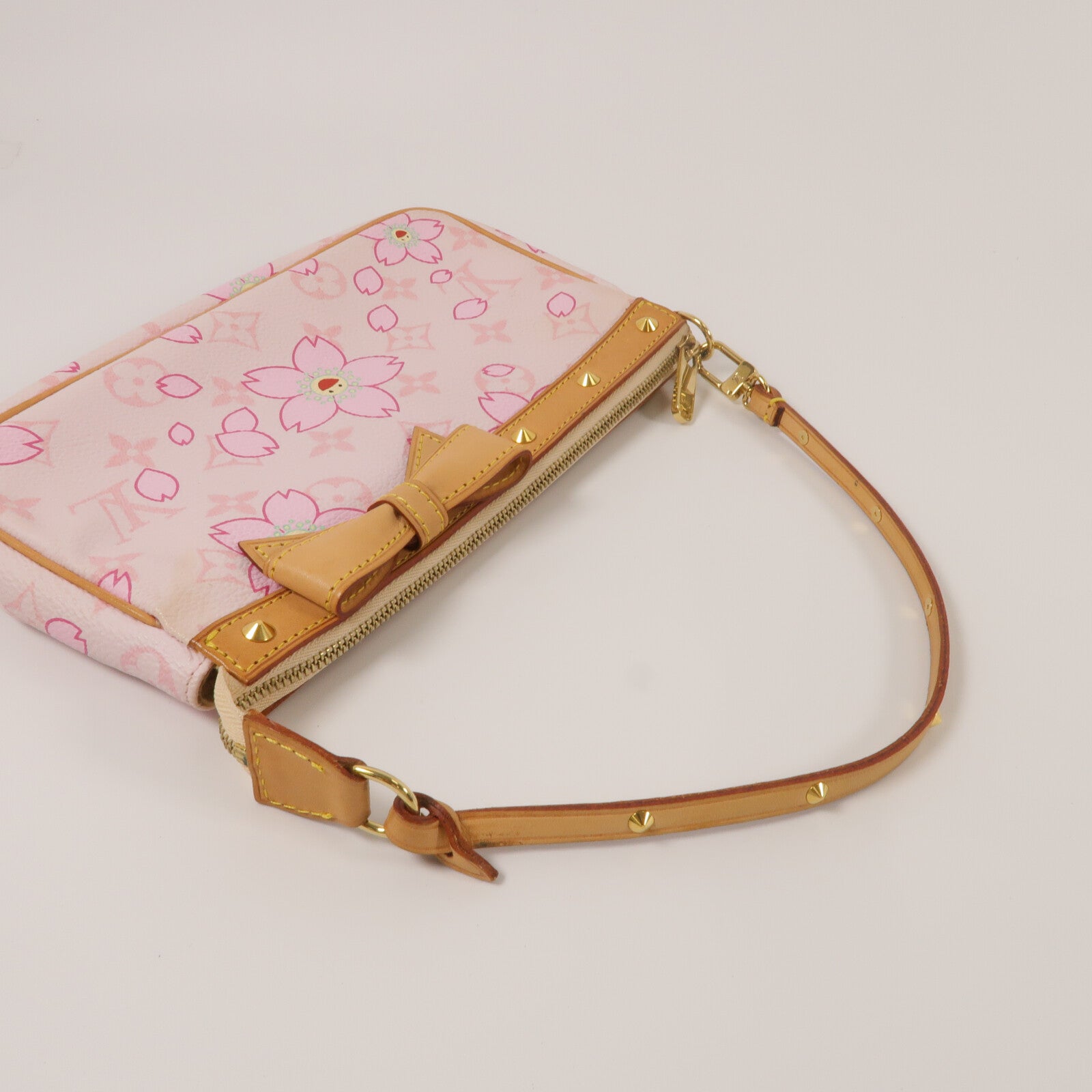 LOUIS VUITTON Monogram/Vachetta Cherry Blossom Pochette Accessoires