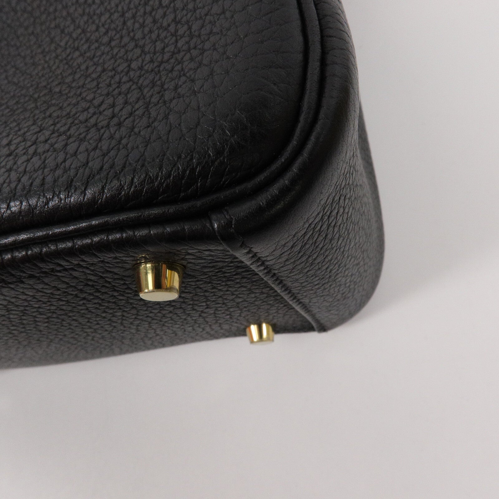 HERMES Clemence皮革Mini Lindy手挽肩背兩用袋Noir