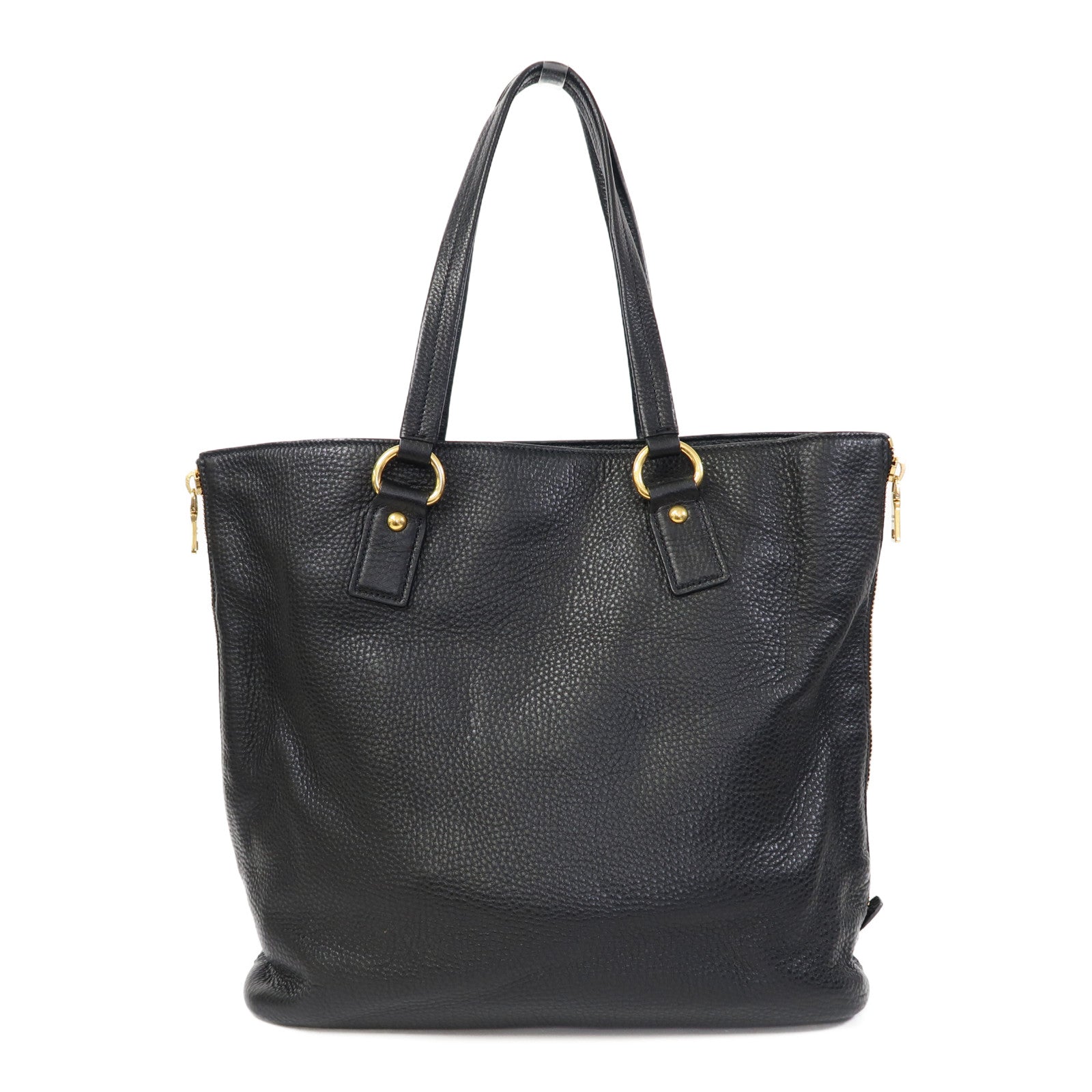 PRADA 牛皮皮革Shoulder Bag金扣肩背袋黑色