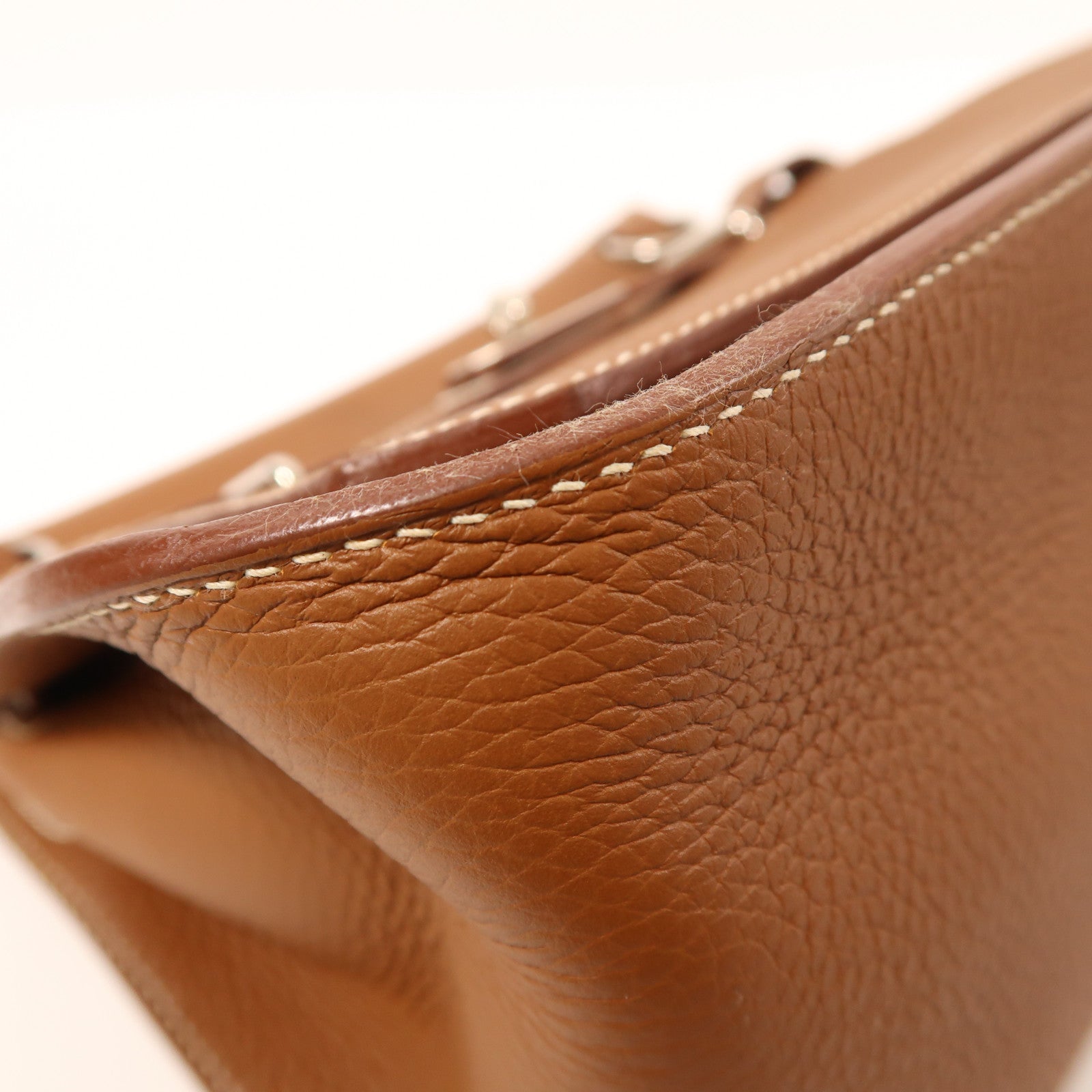 HERMES Clemence皮革Jypsiere 31銀扣肩背袋37 Gold