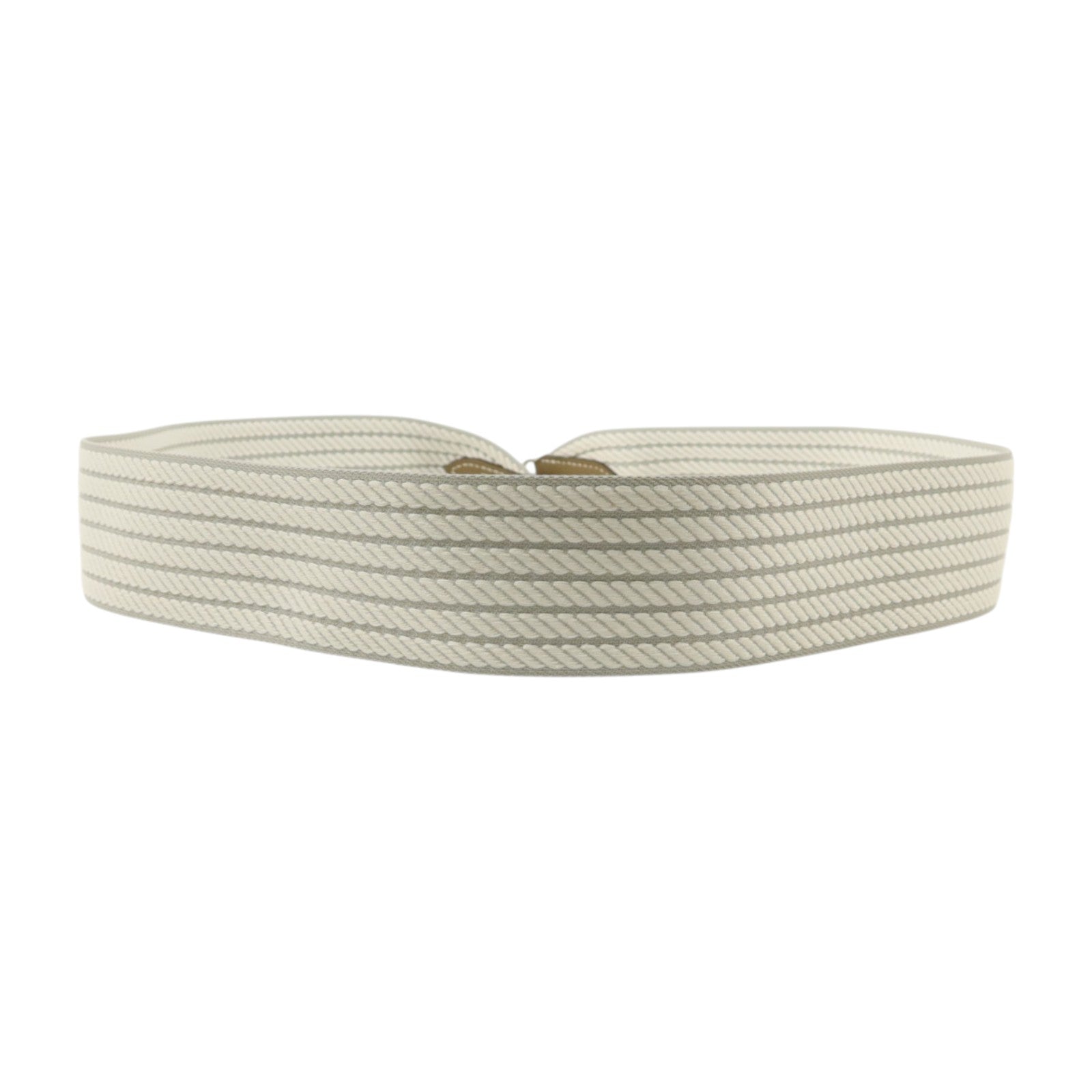 HERMES Cordage帆布/Swift皮革Sangle Cordage 50mmShoulder Strap銀扣肩帶Glacier-Gris/Pale