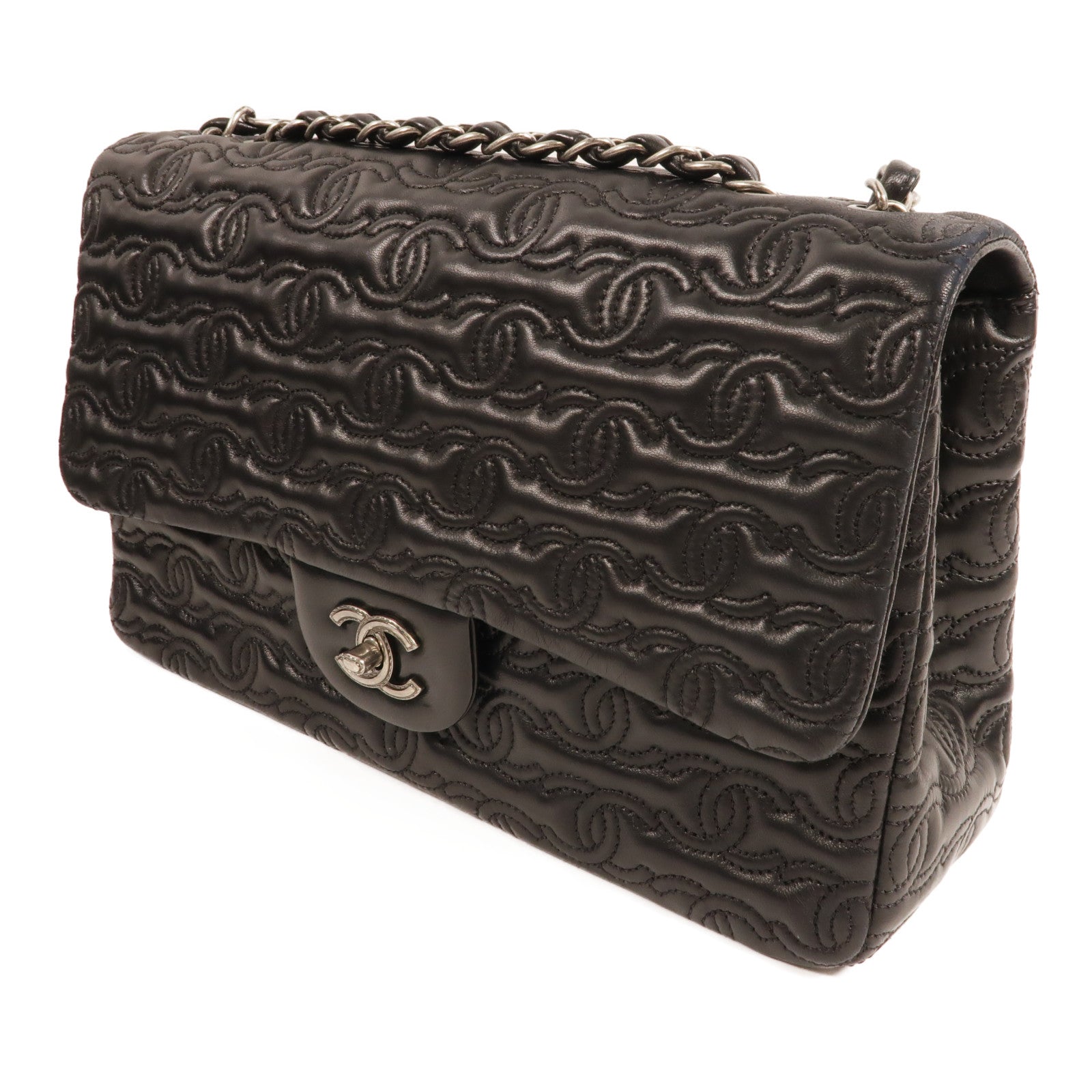 CHANEL 羊皮皮革CC Stitch Flap Bag肩背袋