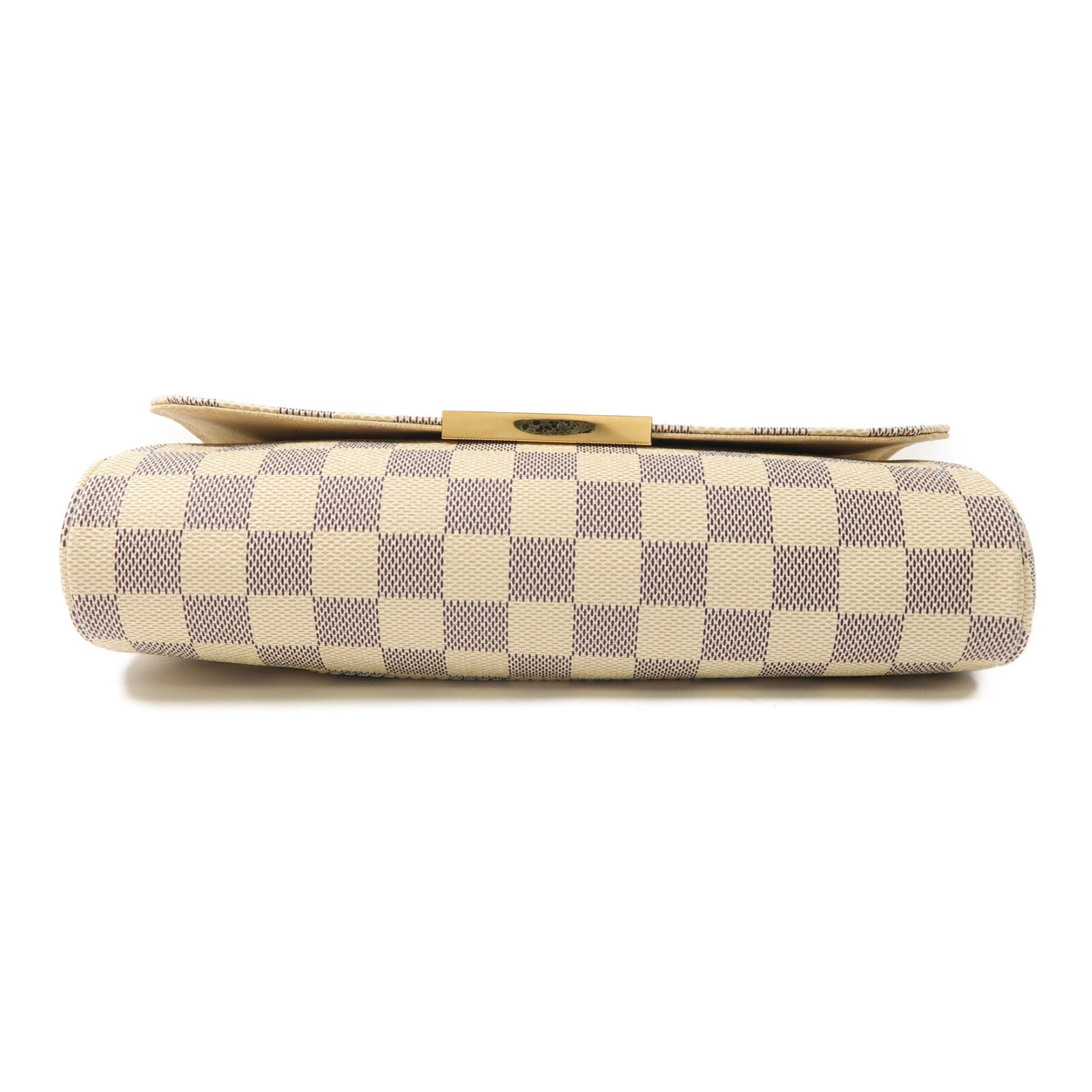 LOUIS VUITTON Damier Azur Favorite MM金扣手挽肩背兩用袋白色
