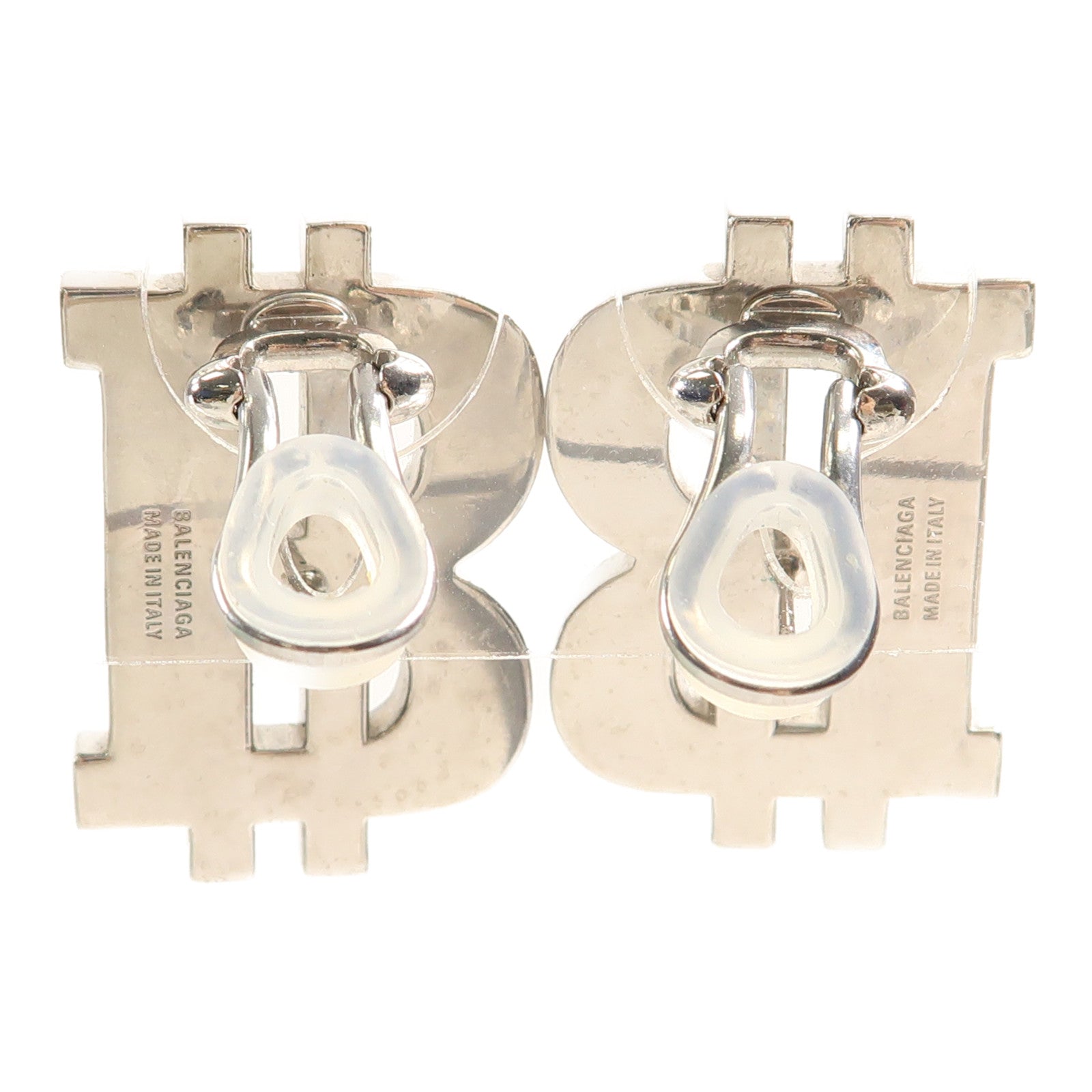 BALENCIAGA 【激減優惠】金屬B-Coin Earrings耳環銀色