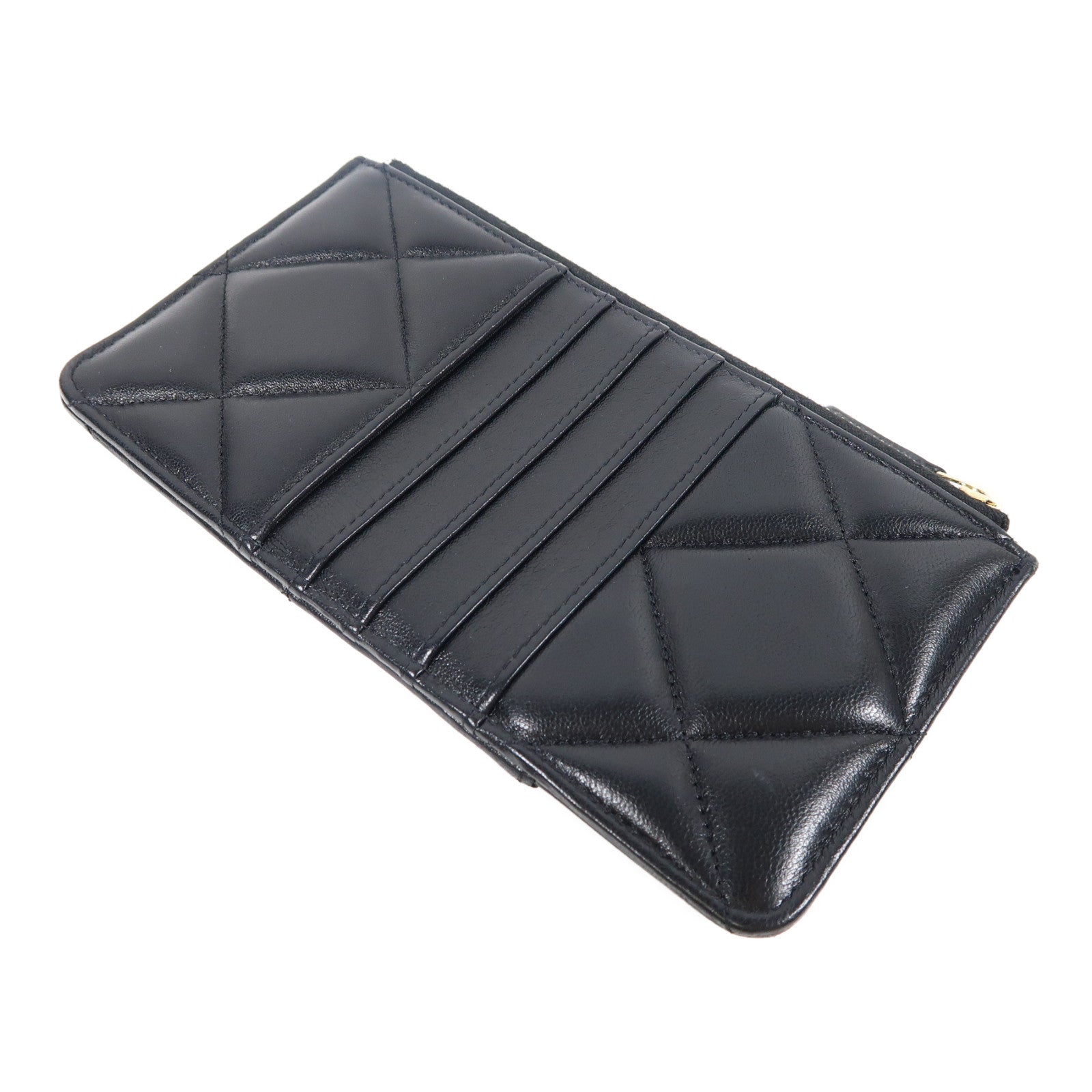 CHANEL 菱格牛皮皮革Chanel 19 Long Wallet銀扣長錢包黑色