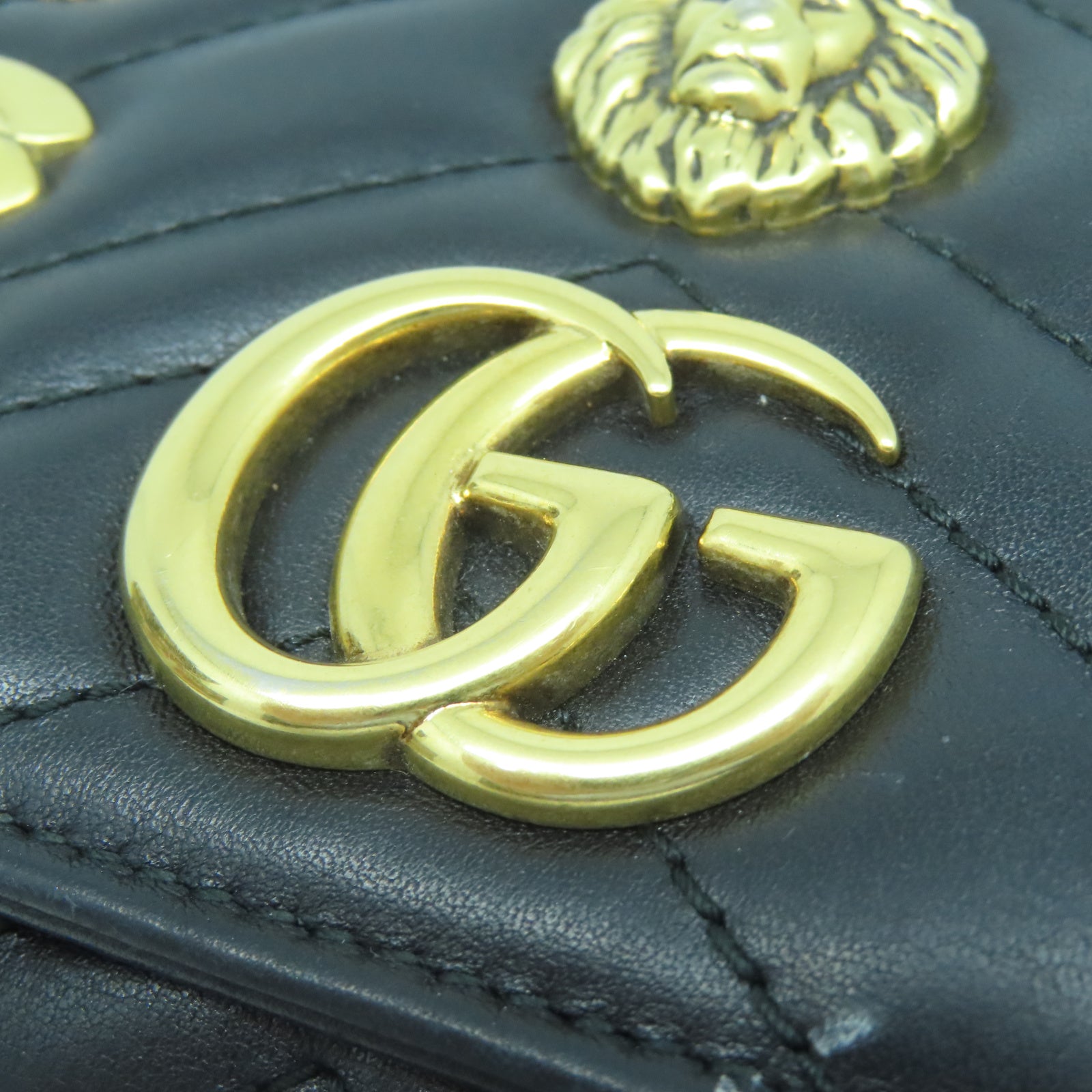 GUCCI 【清倉大減價】斜紋牛皮皮革Long Wallet金扣長錢包黑色