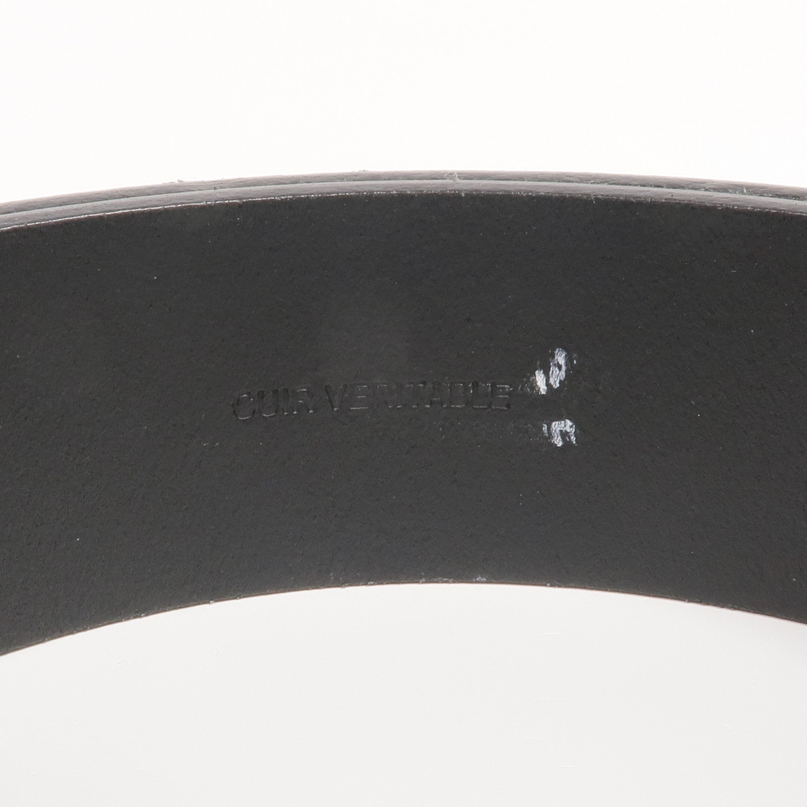 CHANEL 牛皮皮革Belt 95cm銀扣皮帶