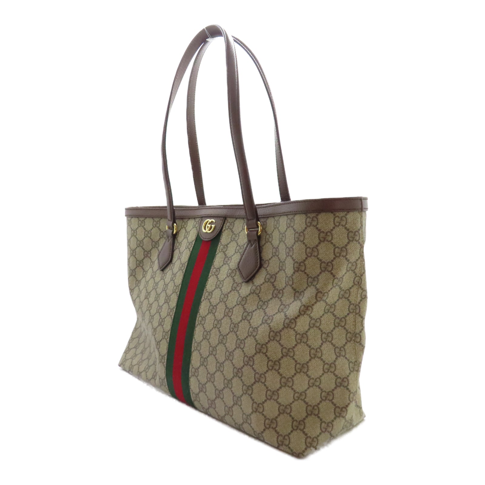 GUCCI 塗層帆布Ophidia金扣手挽袋啡色