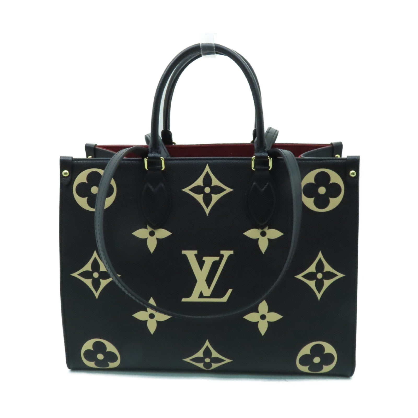 LOUIS VUITTON 【激減優惠】Monogram Empreinte On The Go MM金扣手挽肩背兩用袋黑色/啡色