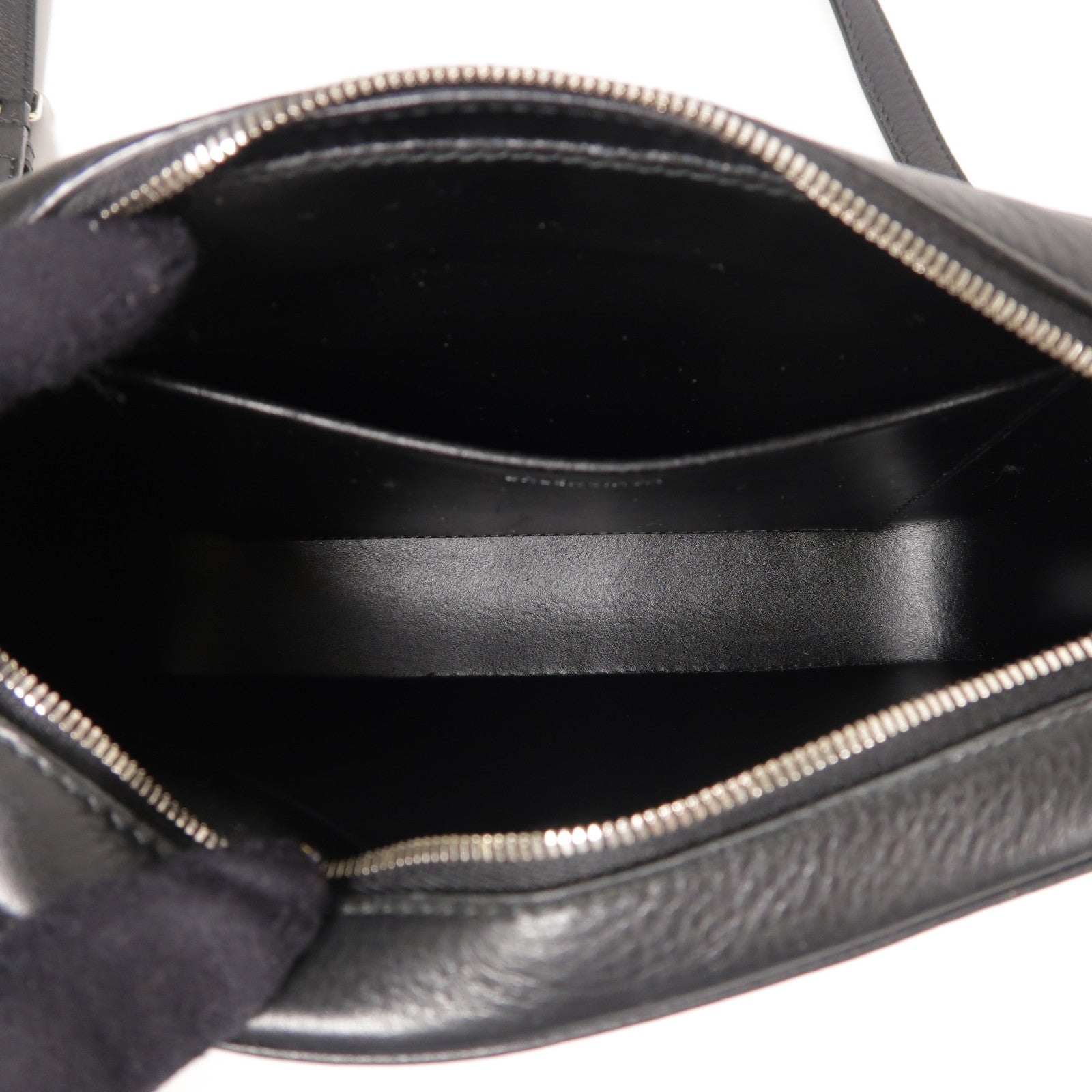 BALENCIAGA SHW Everyday Camera Shoulder Bag Calfskin Leather Black