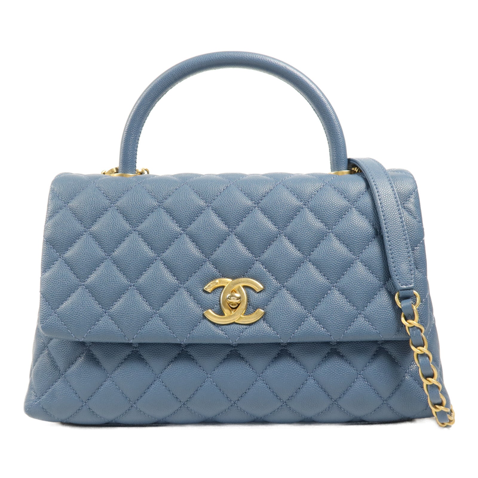 CHANEL 牛皮皮革Coco Handle金扣手挽肩背兩用袋