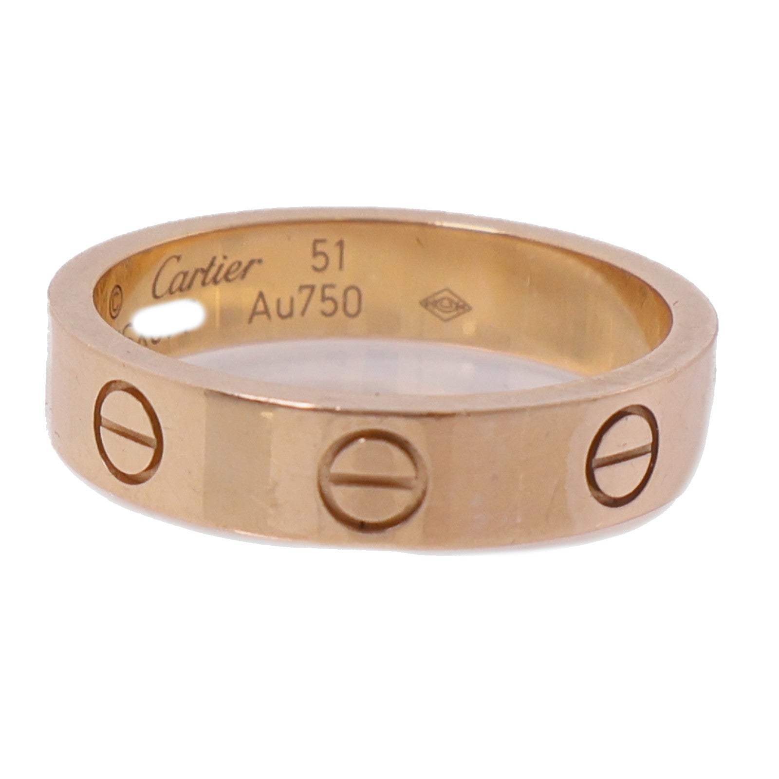 CARTIER 18K玫瑰金Mini Love Ring 1 Diamond鑽石戒指Cartier#51/US#5.5