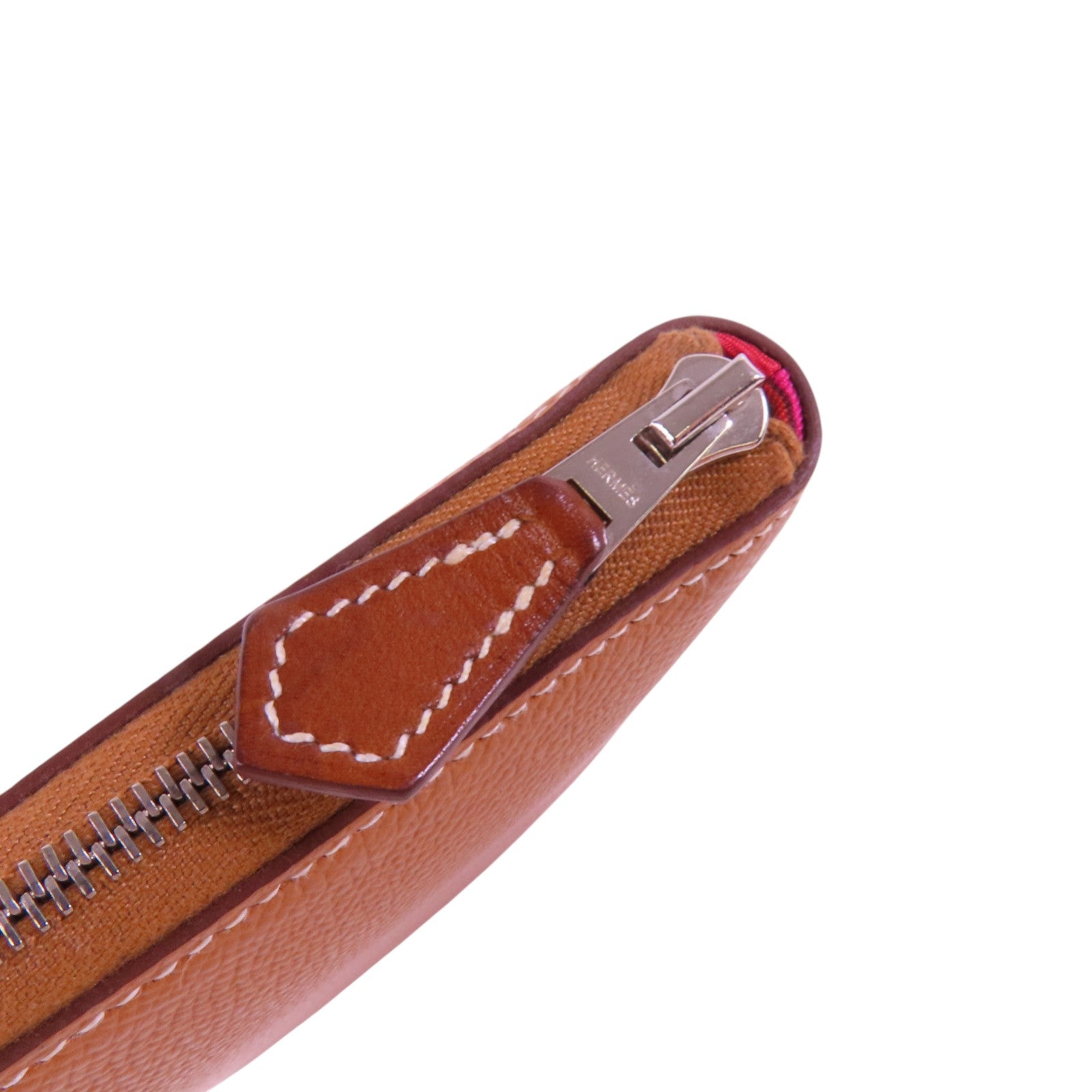 HERMES Epsom皮革Silk In Long Wallet銀扣拉鏈長錢包