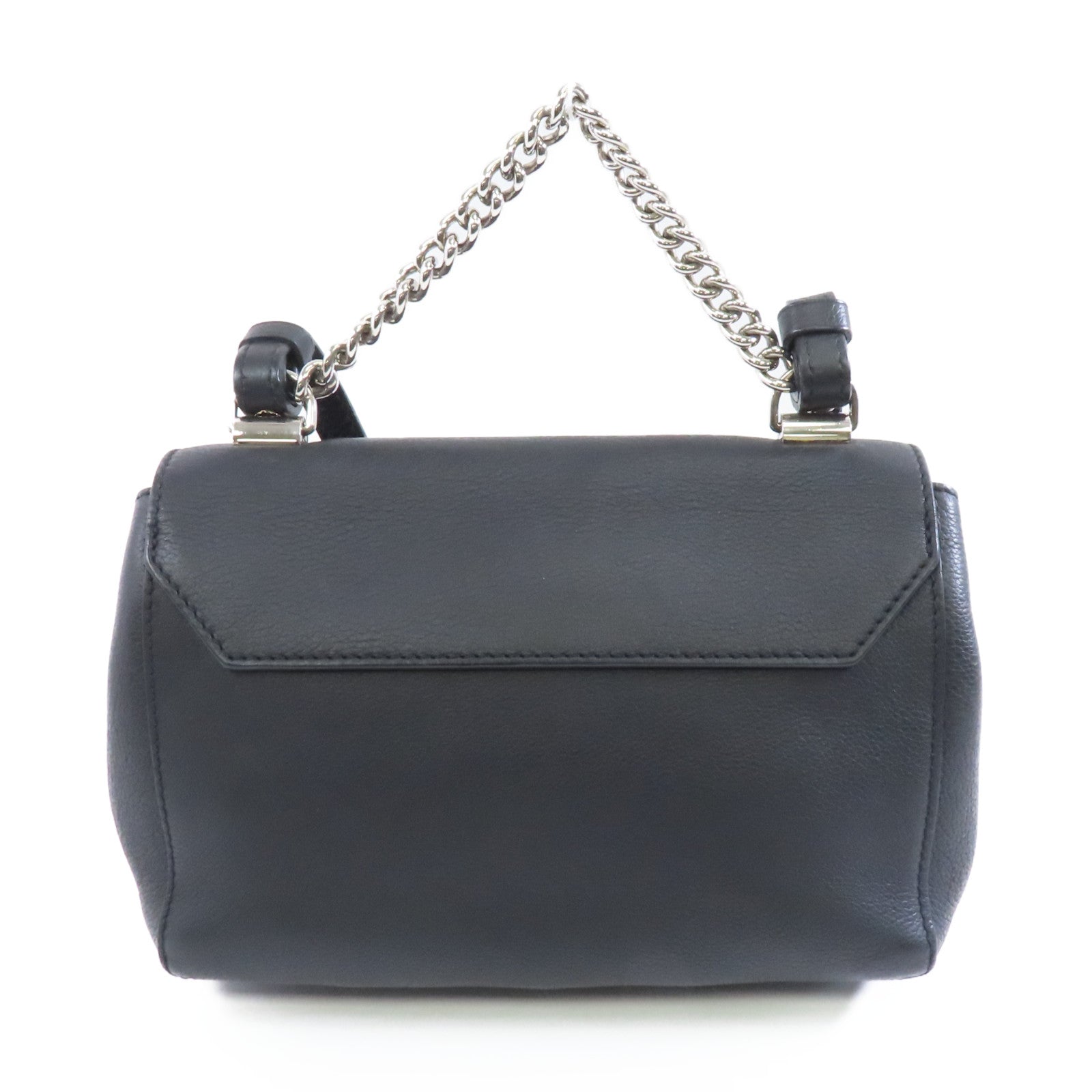 LOUIS VUITTON 牛皮皮革Lockme II Chain Bag銀扣手挽肩背兩用袋黑色