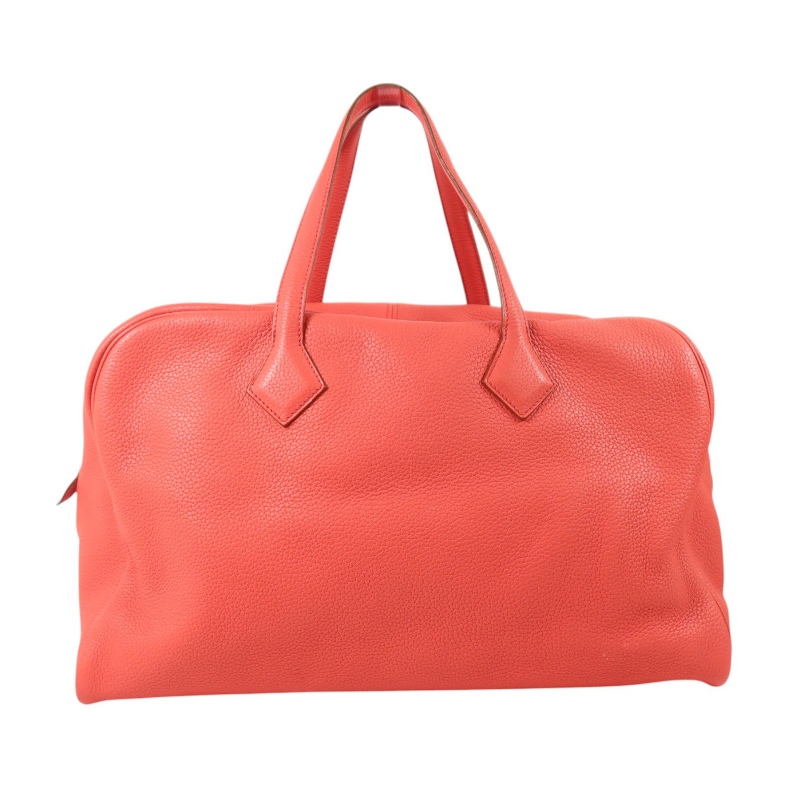 HERMES Clemence皮革Victoria 43銀扣手挽袋Rouge Casaque