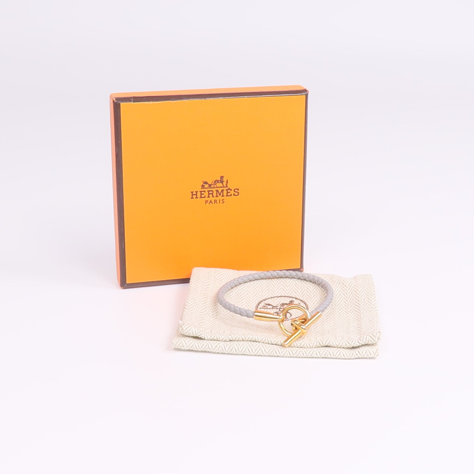 HERMES 【激減優惠】Swift皮革Glenan Bracelet金扣手帶Bleu Glacier