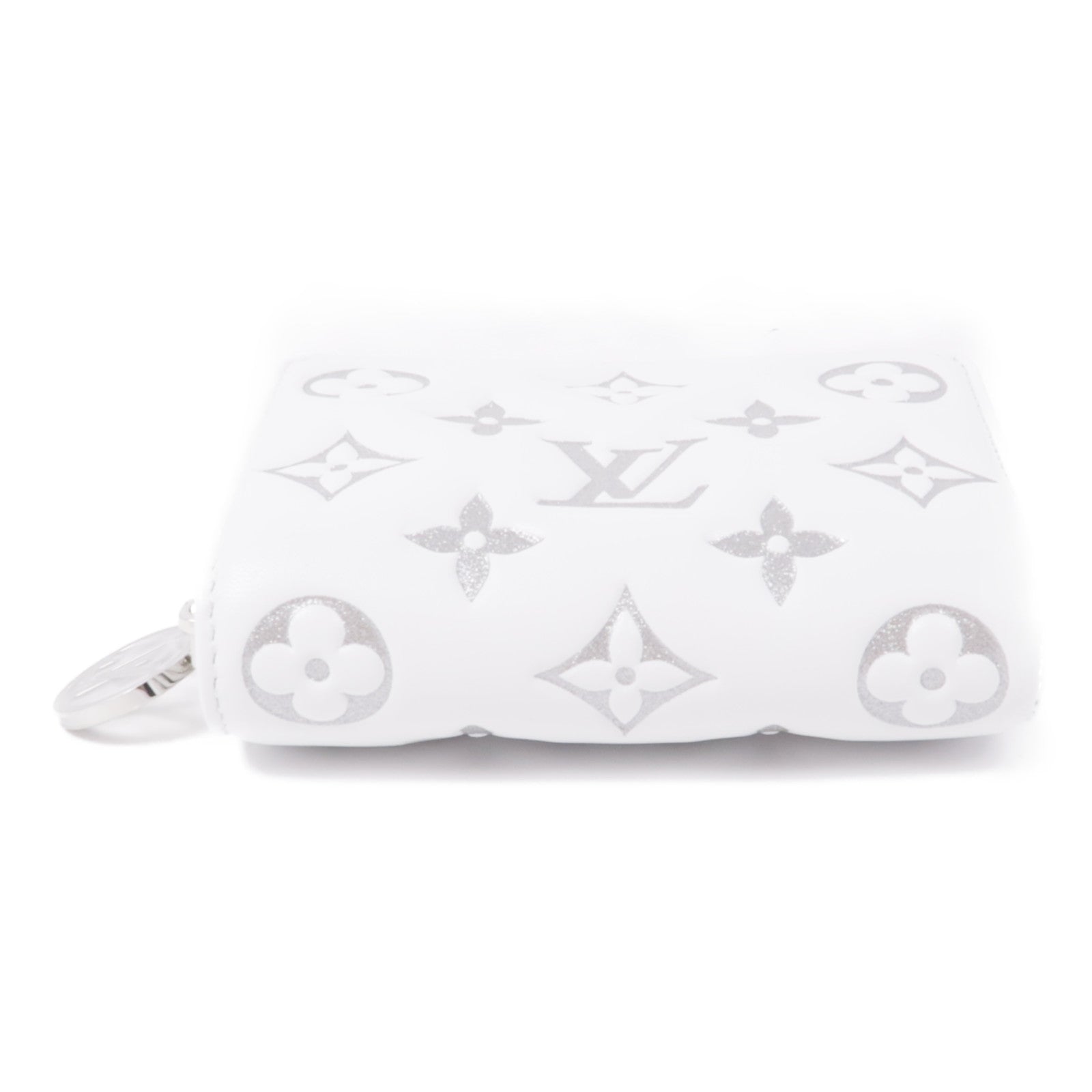 LOUIS VUITTON LV SHW Portefeuille Wallet M12153 Monogram Embossed White Silver