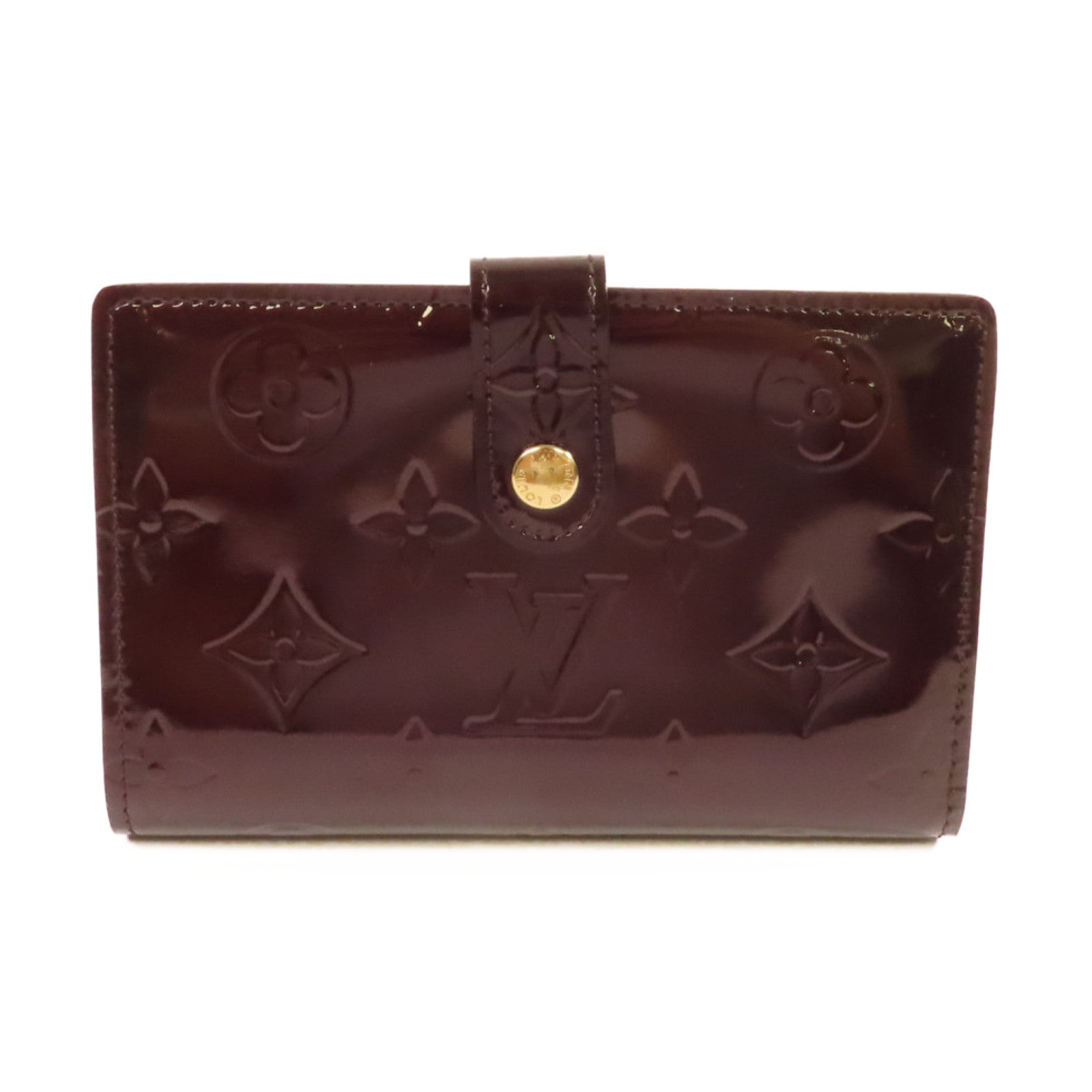 LOUIS VUITTON Monogram Vernis Portefeuille Viennois Bi-fold Wallet金扣短錢包紫色