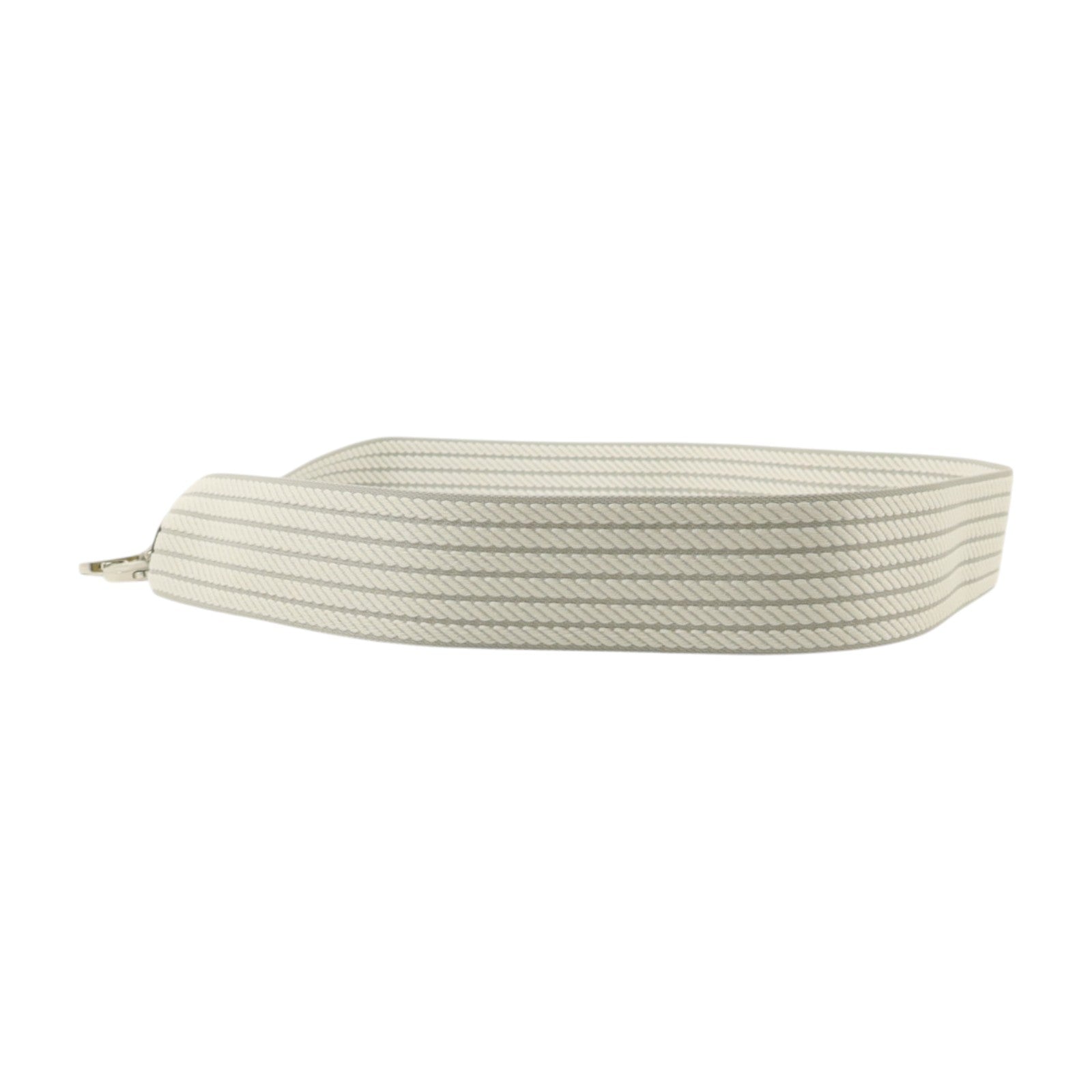 HERMES Cordage帆布/Swift皮革Sangle Cordage 50mmShoulder Strap銀扣肩帶Glacier-Gris/Pale