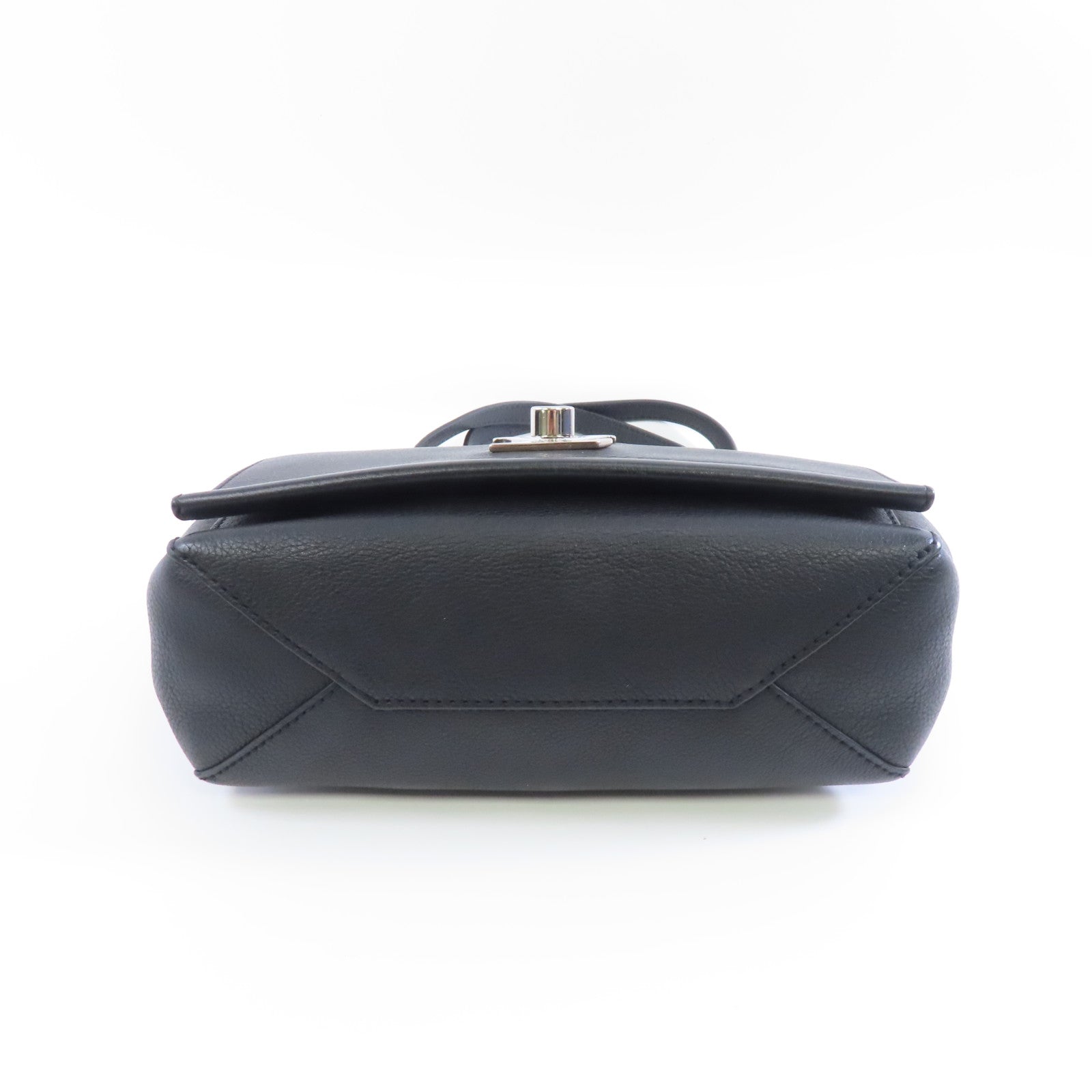 LOUIS VUITTON 牛皮皮革Lockme II Chain Bag銀扣手挽肩背兩用袋黑色