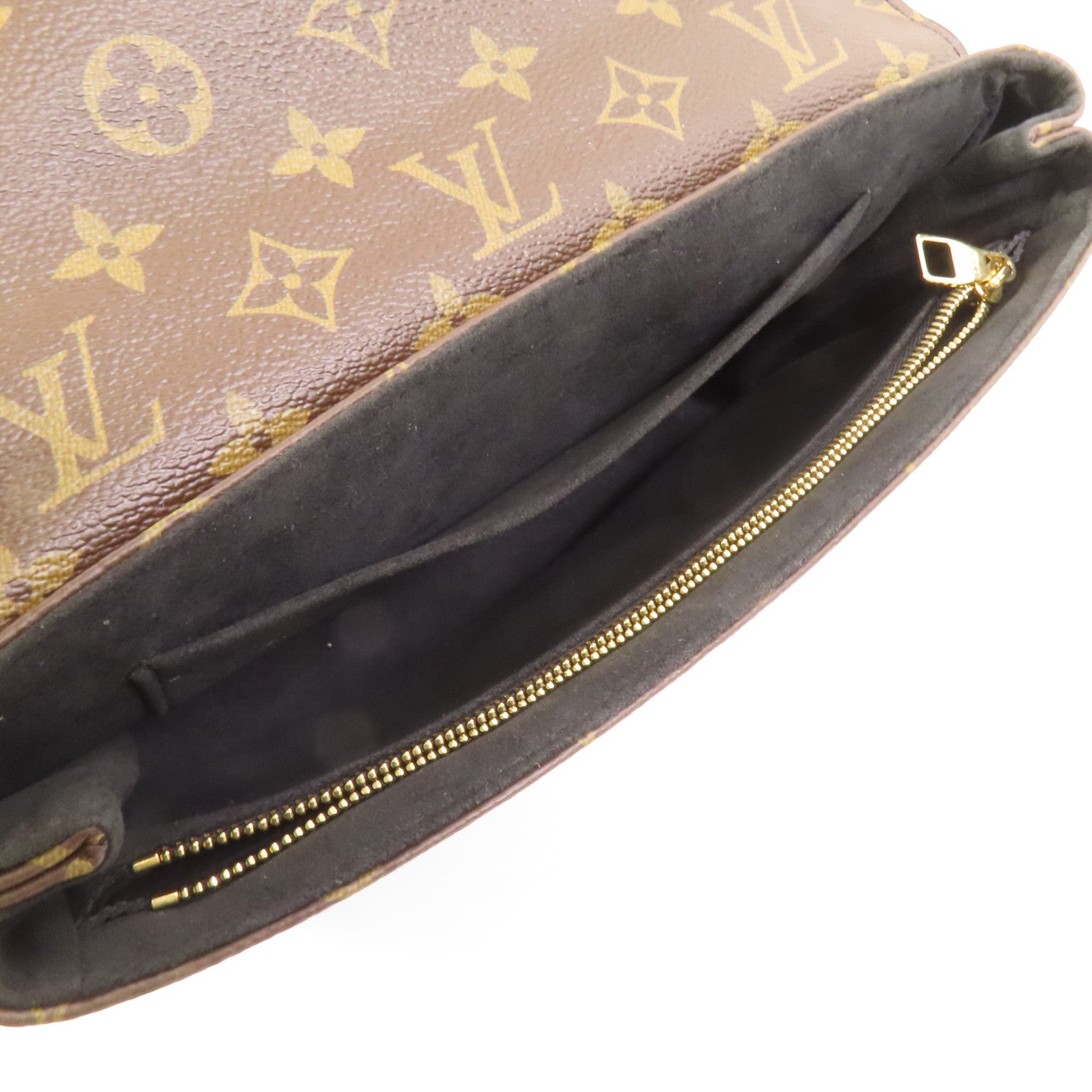 LOUIS VUITTON Monogram Saint Placide金扣肩背袋棕色/色