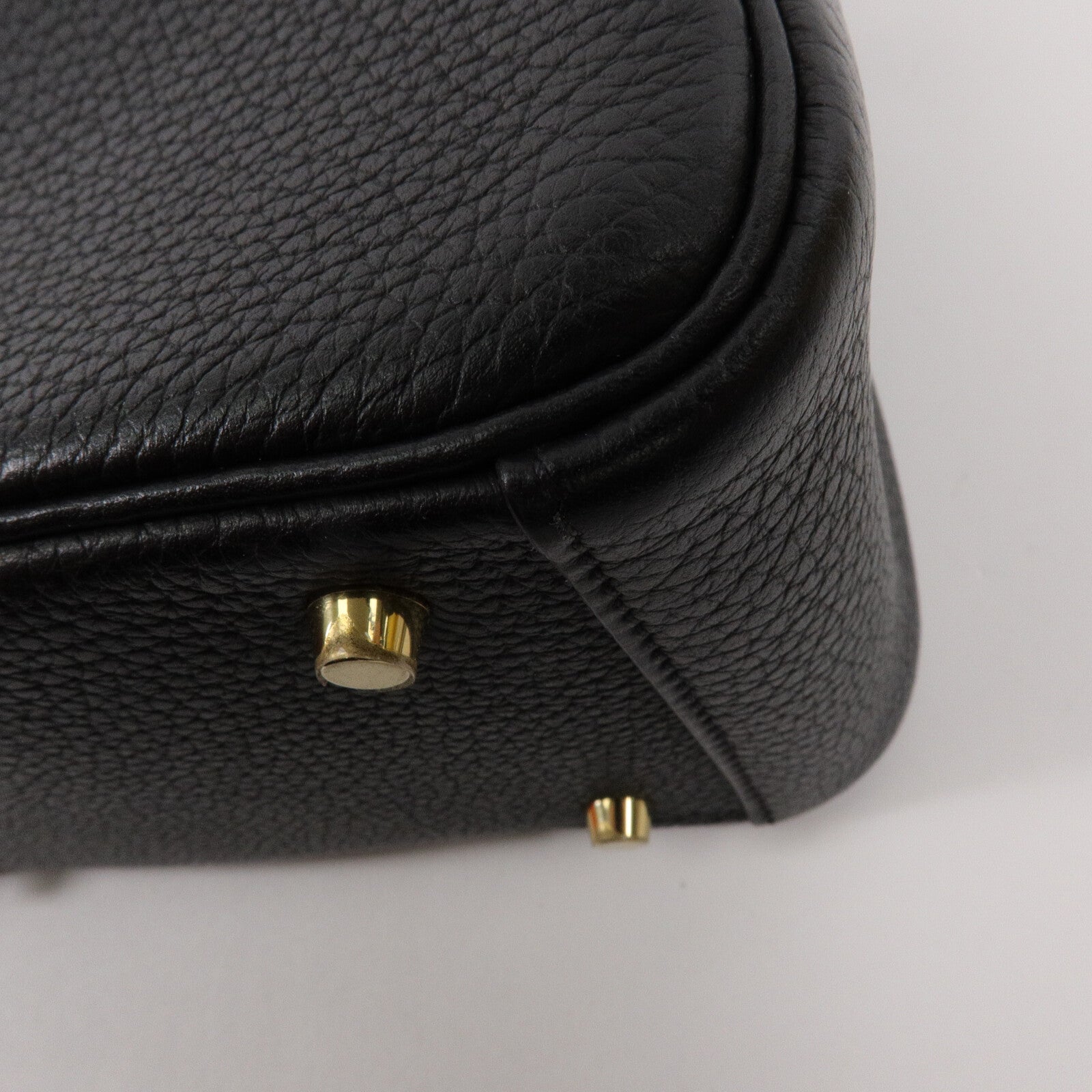 HERMES Clemence皮革Mini Lindy手挽肩背兩用袋Noir