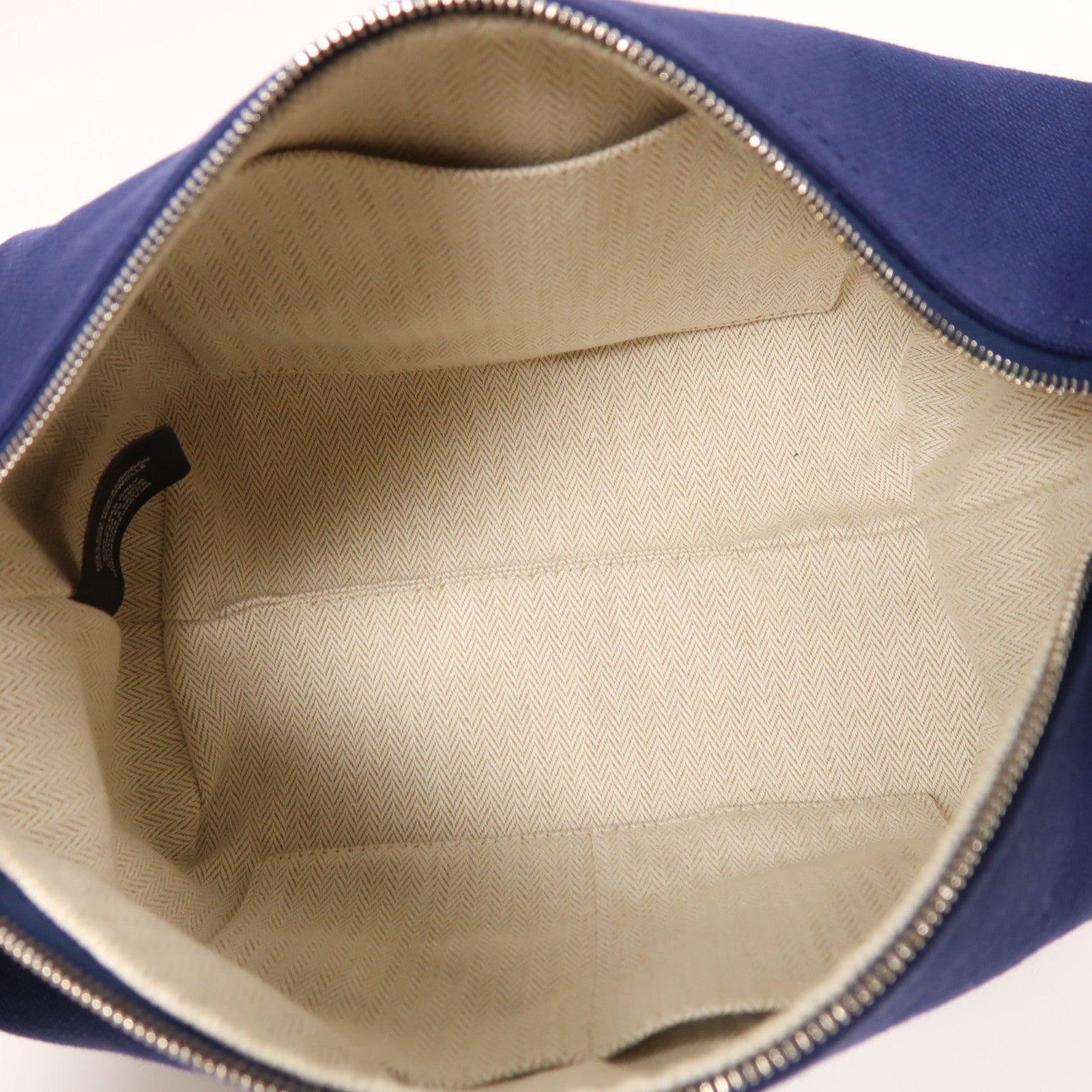 HERMES 帆布Bride A Brac銀扣手挽袋Blue