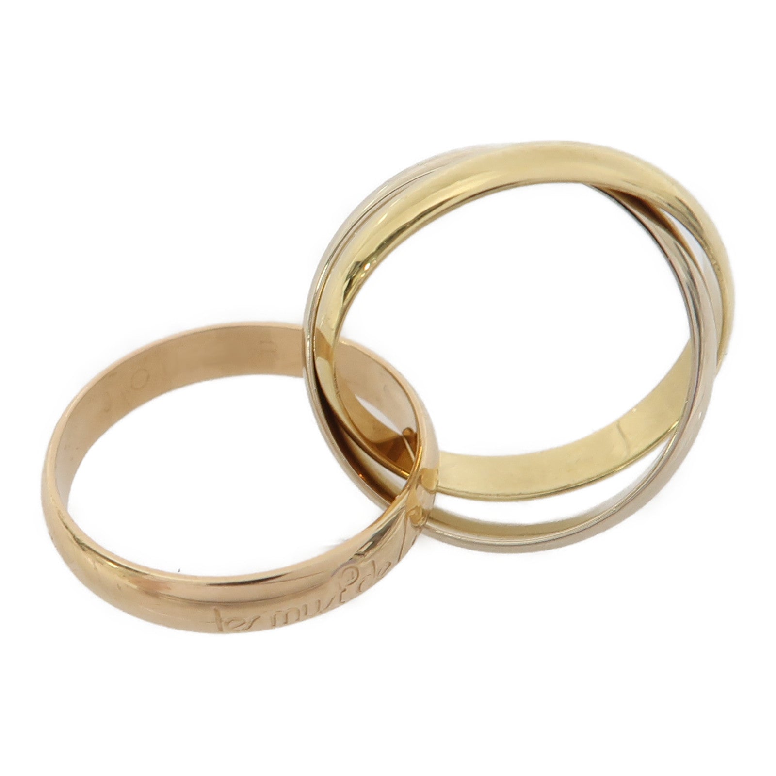 CARTIER 18K黃金/玫瑰金/白金Trinity Ring戒指Cartier#45/US#4