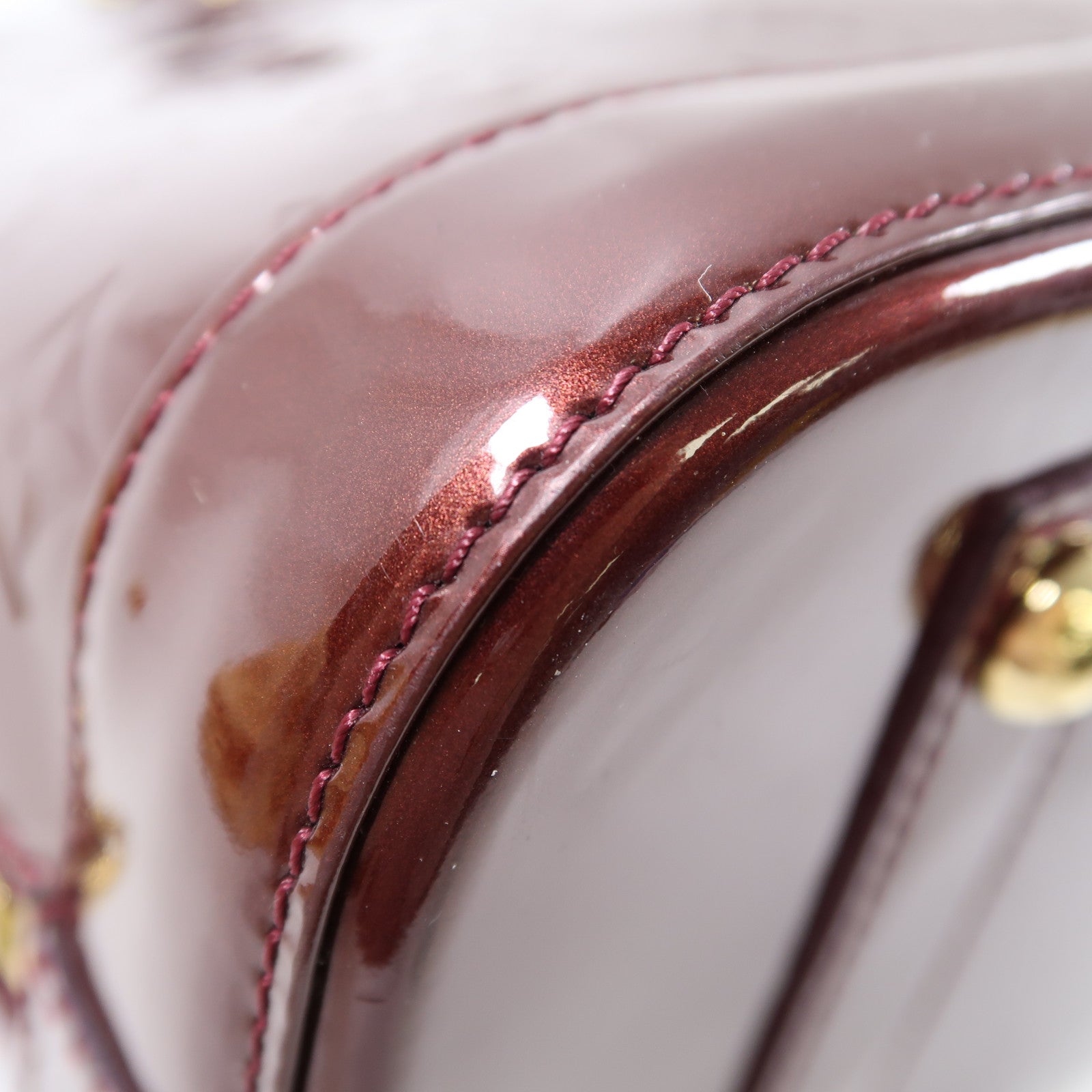 LOUIS VUITTON Vernis Alma金扣手挽袋紅色