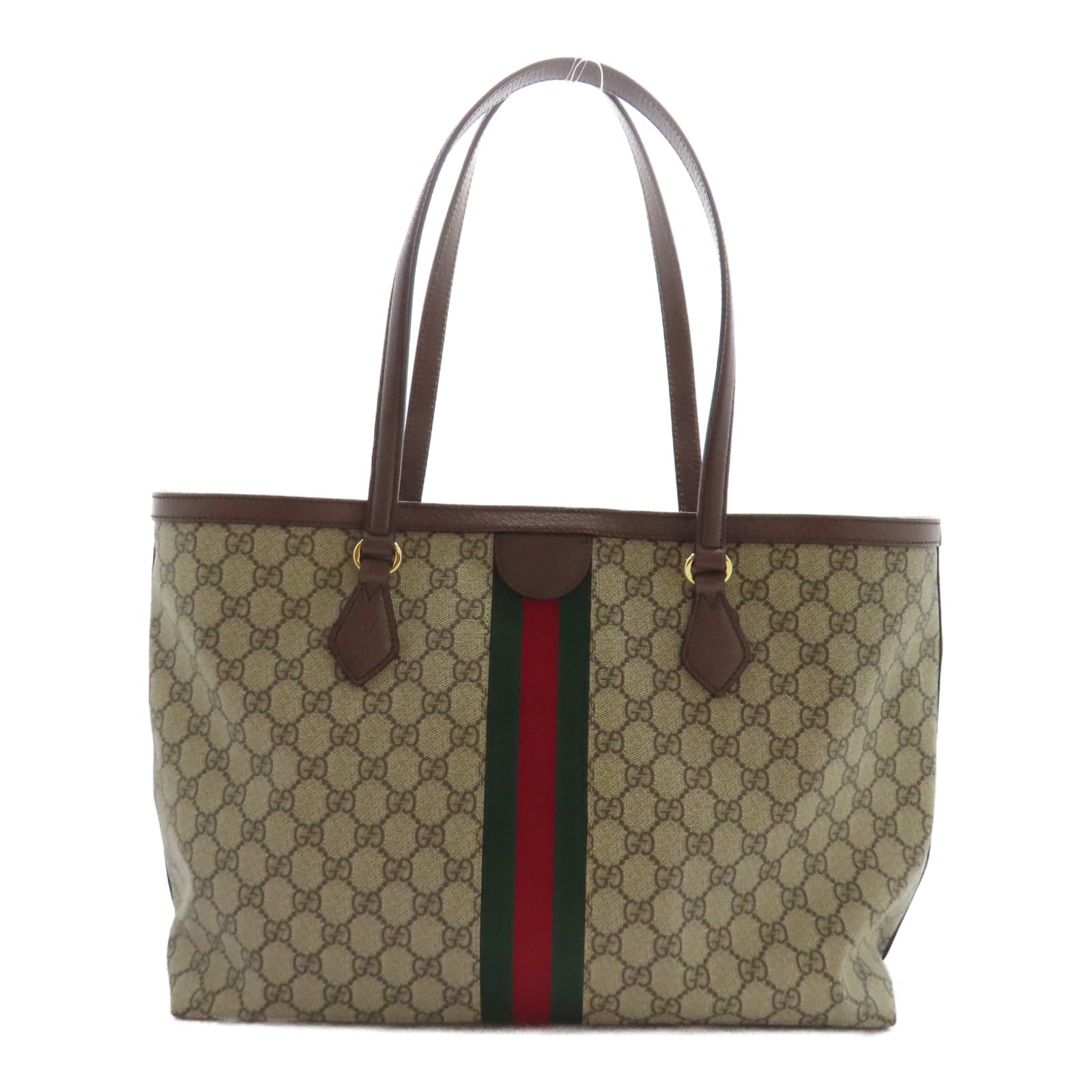 GUCCI 塗層帆布Ophidia金扣手挽袋啡色
